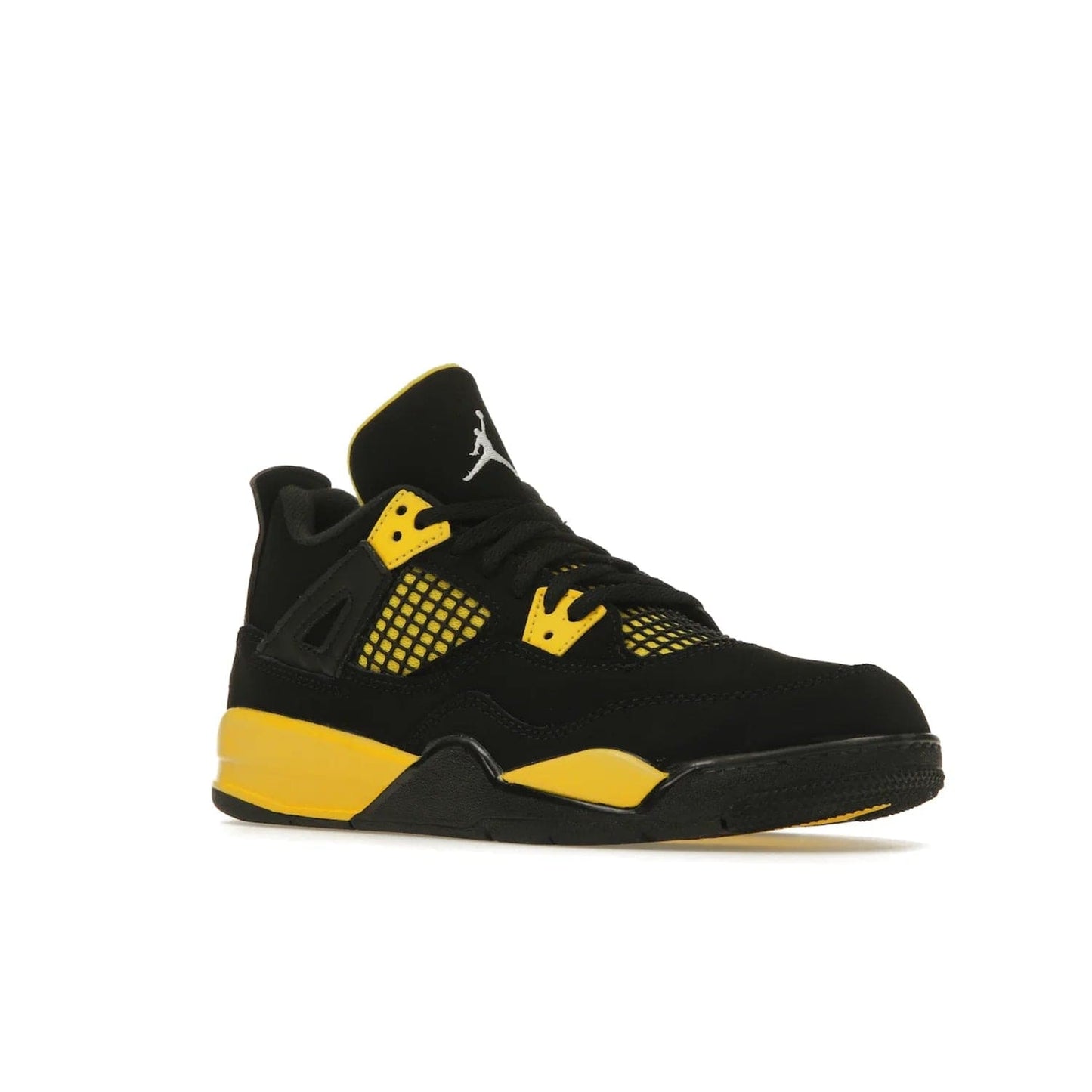 Jordan 4 Retro Thunder (2023) (PS) - Image 5 - Only at www.BallersClubKickz.com - Classic Jordan 4 Retro Thunder sneaker in Black and Tour Yellow colorway. Limited edition release expected to hit the shelves in 2023 on May 13th. Grab your pair!