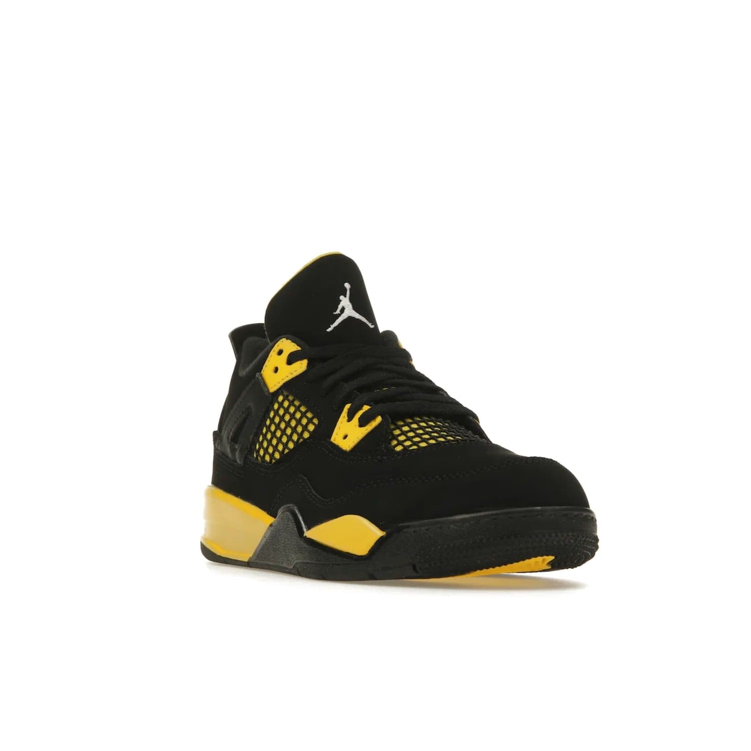 Jordan 4 Retro Thunder (2023) (PS) - Image 7 - Only at www.BallersClubKickz.com - Classic Jordan 4 Retro Thunder sneaker in Black and Tour Yellow colorway. Limited edition release expected to hit the shelves in 2023 on May 13th. Grab your pair!