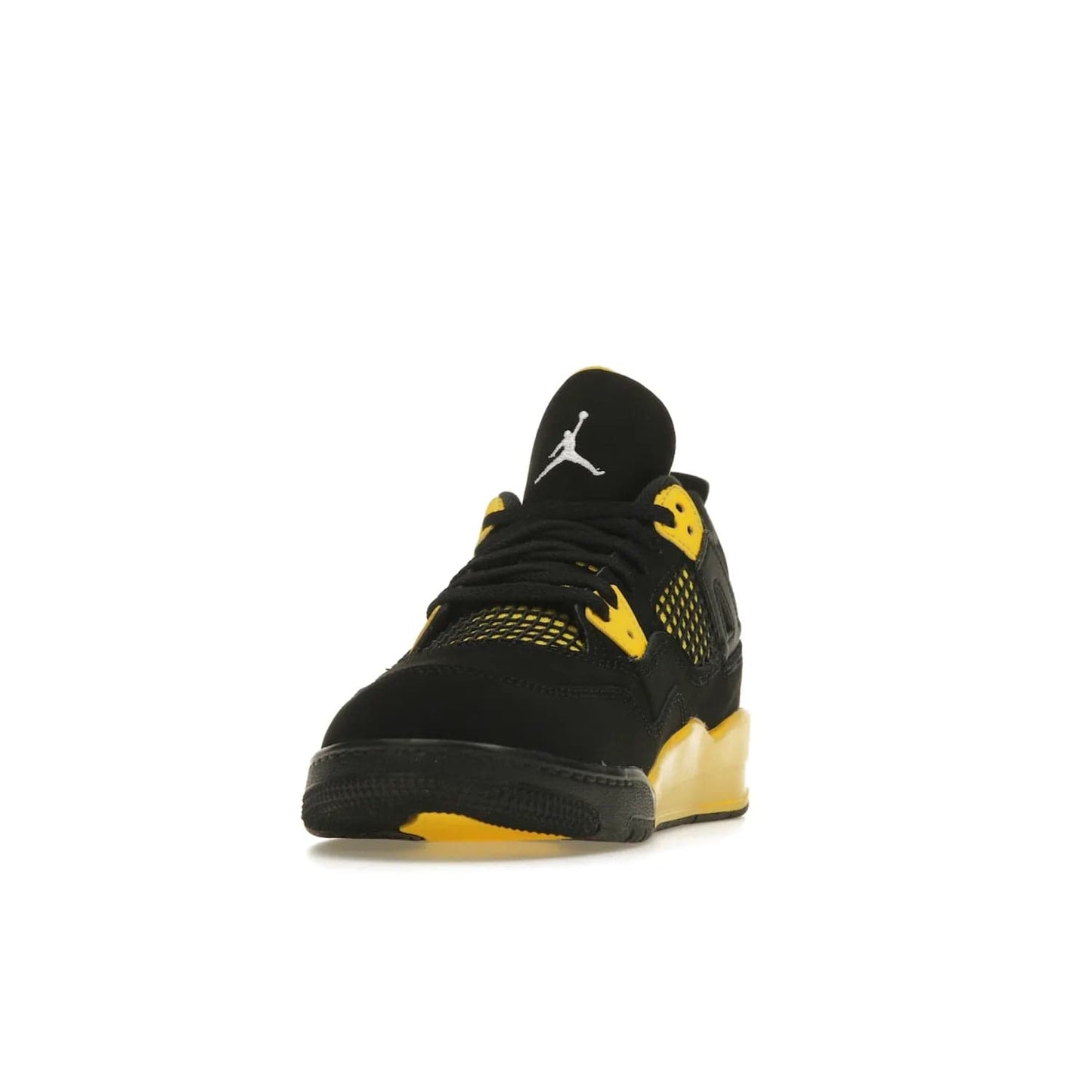 Jordan 4 Retro Thunder (2023) (PS) - Image 12 - Only at www.BallersClubKickz.com - Classic Jordan 4 Retro Thunder sneaker in Black and Tour Yellow colorway. Limited edition release expected to hit the shelves in 2023 on May 13th. Grab your pair!