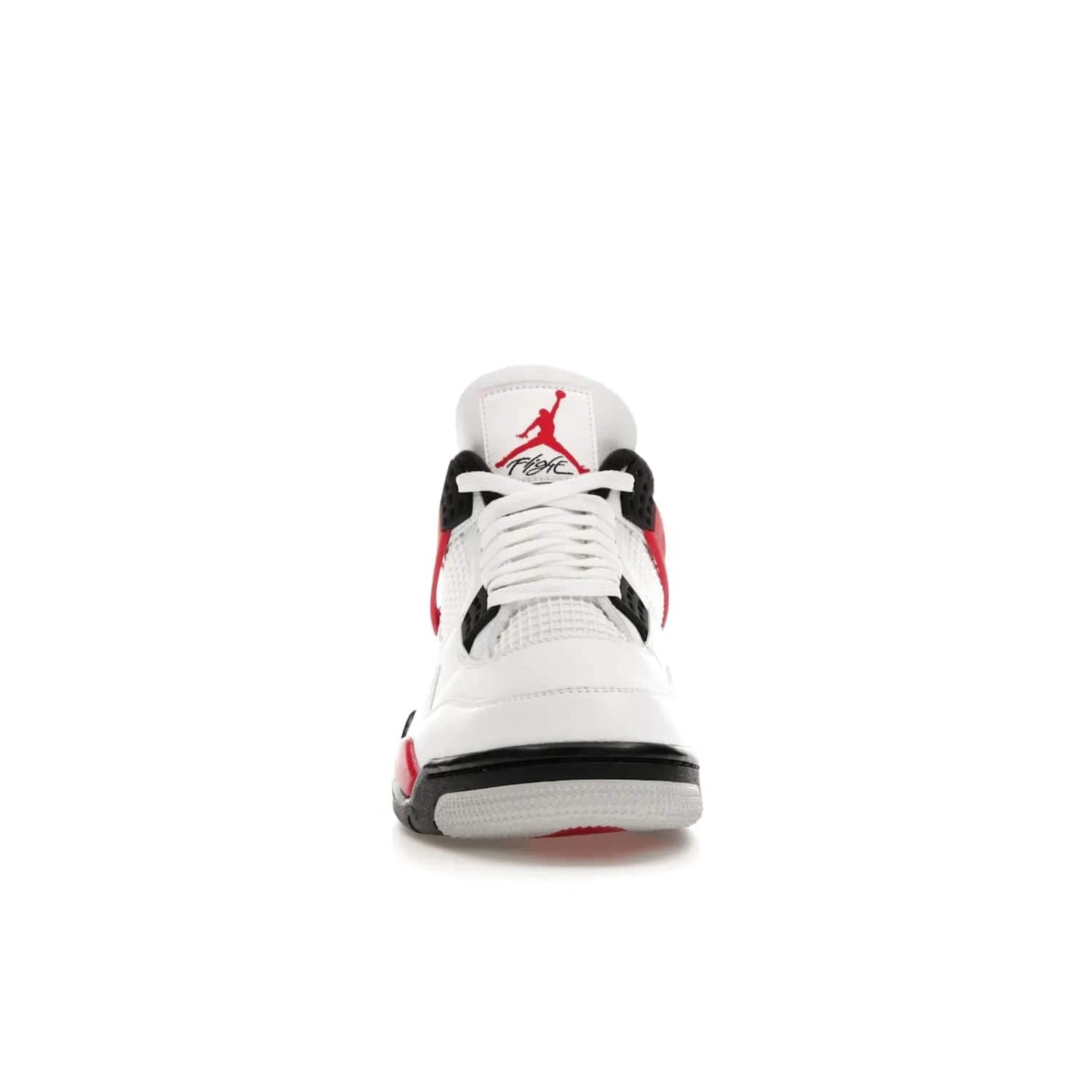 Jordan 4 Retro Red Cement - Image 10 - Only at www.BallersClubKickz.com - Iconic Jordan silhouette with a unique twist. White premium leather uppers with fire red and black detailing. Black, white, and fire red midsole with mesh detailing and Jumpman logo. Jordan 4 Retro Red Cement released with premium price.