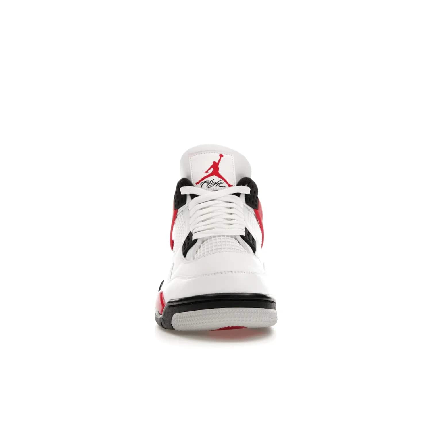 Jordan 4 Retro Red Cement - Image 10 - Only at www.BallersClubKickz.com - Iconic Jordan silhouette with a unique twist. White premium leather uppers with fire red and black detailing. Black, white, and fire red midsole with mesh detailing and Jumpman logo. Jordan 4 Retro Red Cement released with premium price.