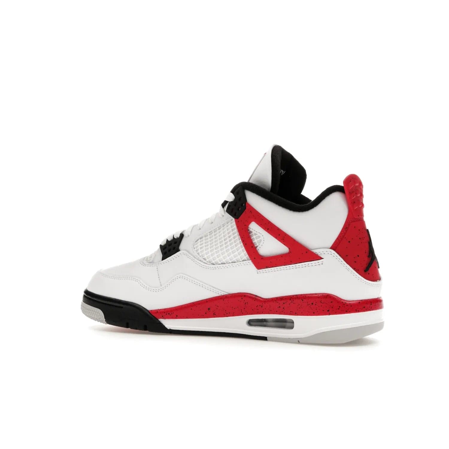 Jordan 4 Retro Red Cement - Image 22 - Only at www.BallersClubKickz.com - Iconic Jordan silhouette with a unique twist. White premium leather uppers with fire red and black detailing. Black, white, and fire red midsole with mesh detailing and Jumpman logo. Jordan 4 Retro Red Cement released with premium price.