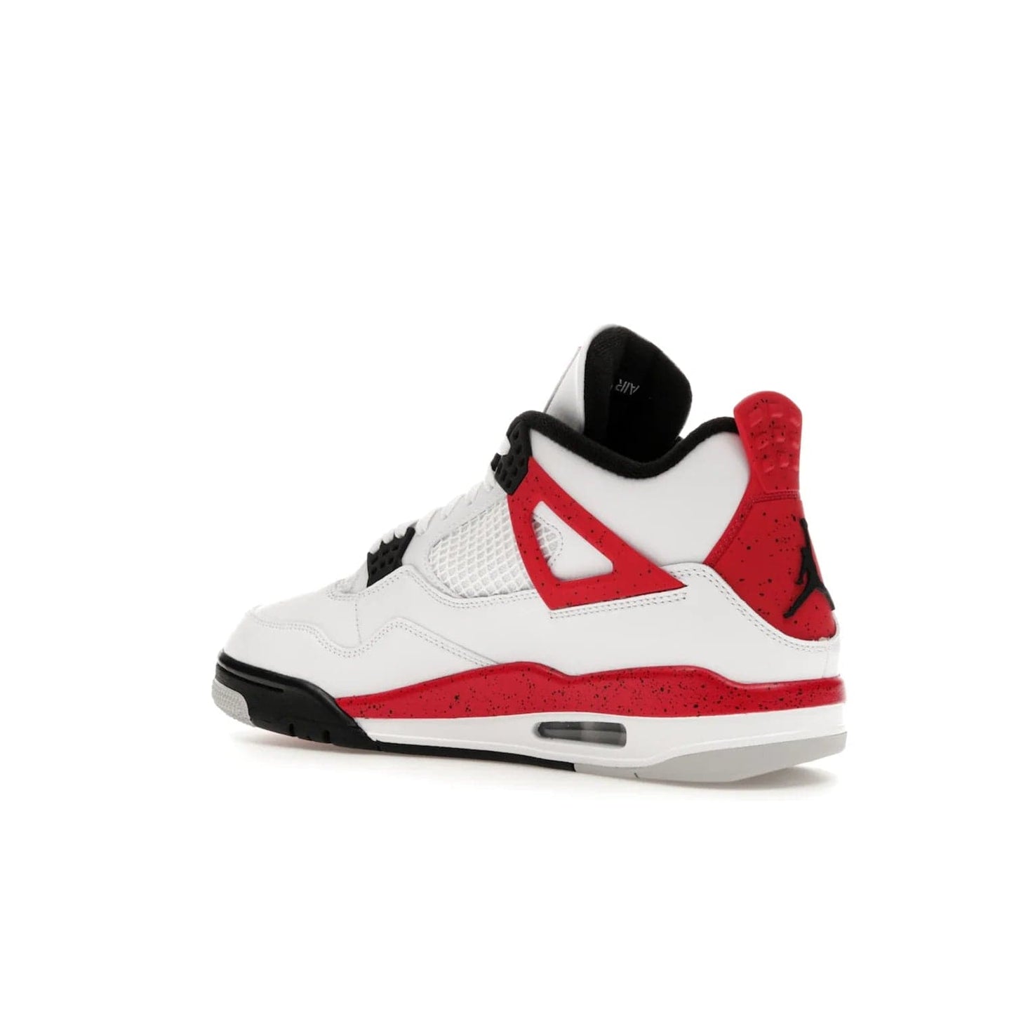 Jordan 4 Retro Red Cement - Image 23 - Only at www.BallersClubKickz.com - Iconic Jordan silhouette with a unique twist. White premium leather uppers with fire red and black detailing. Black, white, and fire red midsole with mesh detailing and Jumpman logo. Jordan 4 Retro Red Cement released with premium price.
