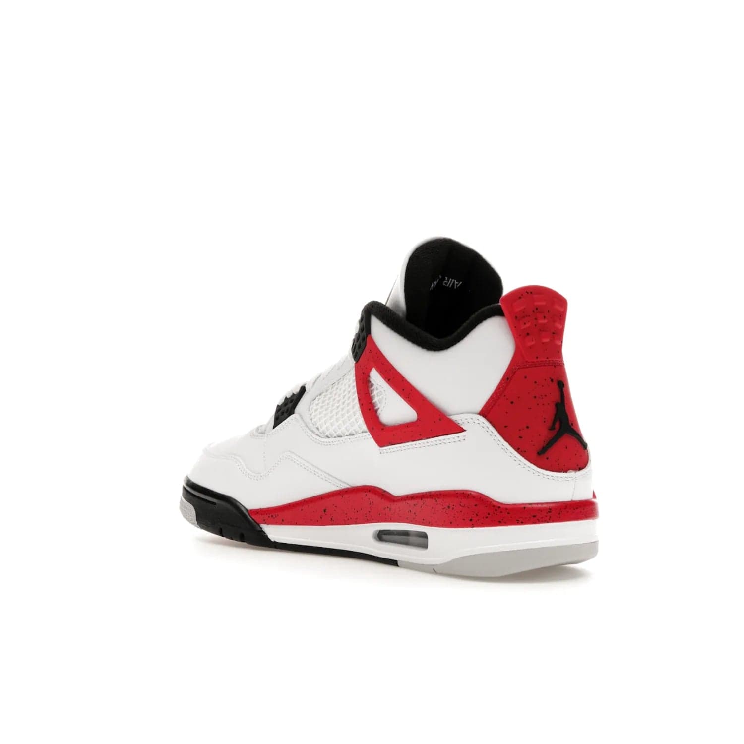 Jordan 4 Retro Red Cement - Image 24 - Only at www.BallersClubKickz.com - Iconic Jordan silhouette with a unique twist. White premium leather uppers with fire red and black detailing. Black, white, and fire red midsole with mesh detailing and Jumpman logo. Jordan 4 Retro Red Cement released with premium price.