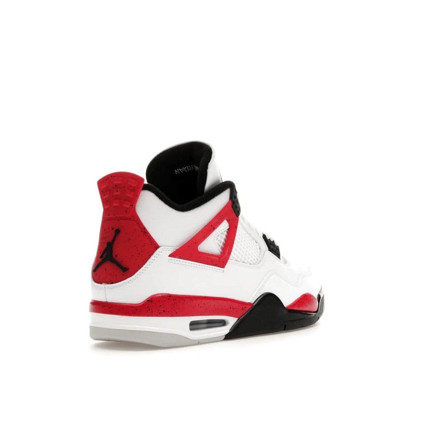 Jordan 4 Retro Red Cement - Image 32 - Only at www.BallersClubKickz.com - Iconic Jordan silhouette with a unique twist. White premium leather uppers with fire red and black detailing. Black, white, and fire red midsole with mesh detailing and Jumpman logo. Jordan 4 Retro Red Cement released with premium price.