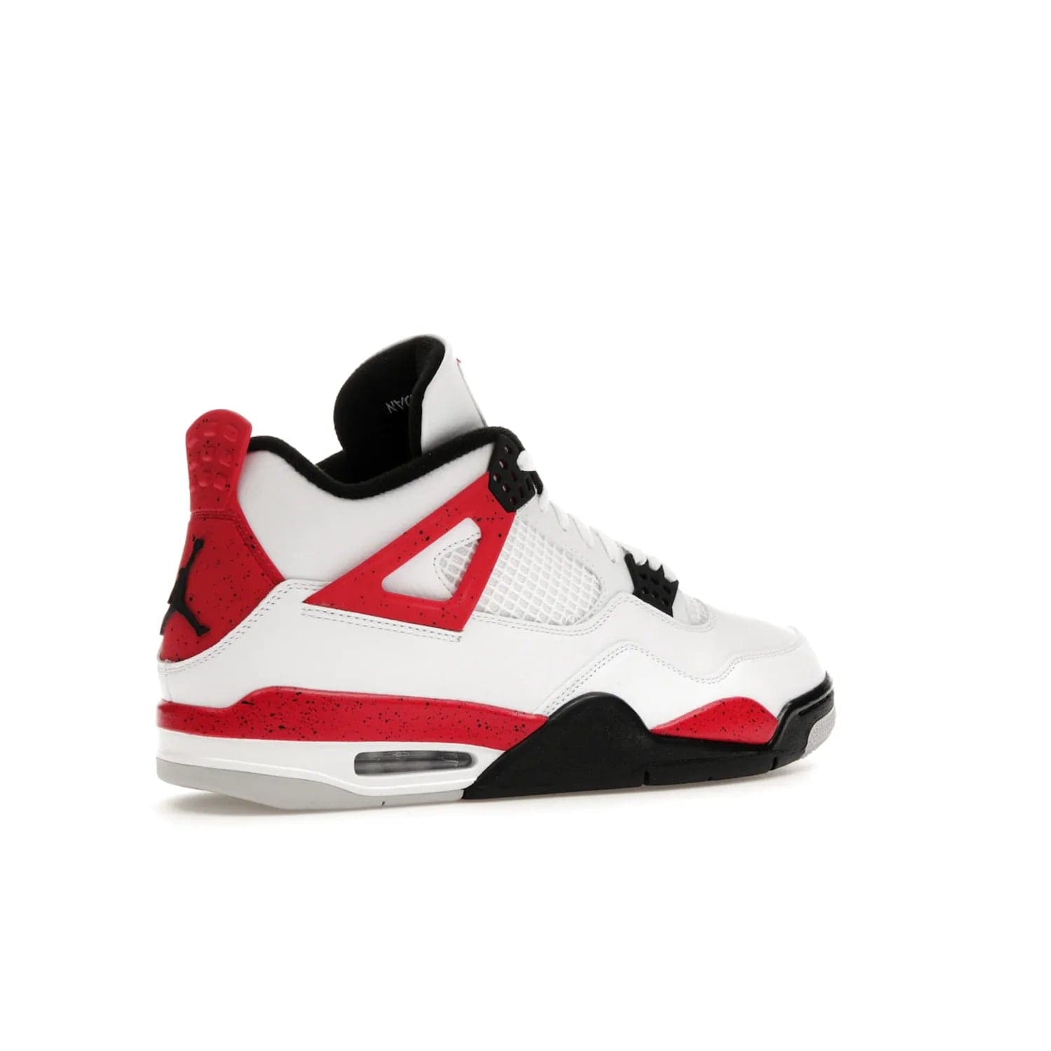 Jordan 4 Retro Red Cement - Image 34 - Only at www.BallersClubKickz.com - Iconic Jordan silhouette with a unique twist. White premium leather uppers with fire red and black detailing. Black, white, and fire red midsole with mesh detailing and Jumpman logo. Jordan 4 Retro Red Cement released with premium price.