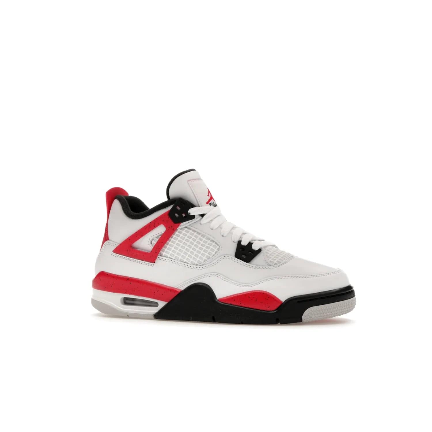 Jordan 4 Retro Red Cement (GS) - Image 3 - Only at www.BallersClubKickz.com - The Jordan 4 Retro ‘Red Cement’ mixes iconic style with modern grace. Featuring a mix of White, Fire Red, Black, and Neutral Grey, these timeless kicks drop mid-September 2023.
