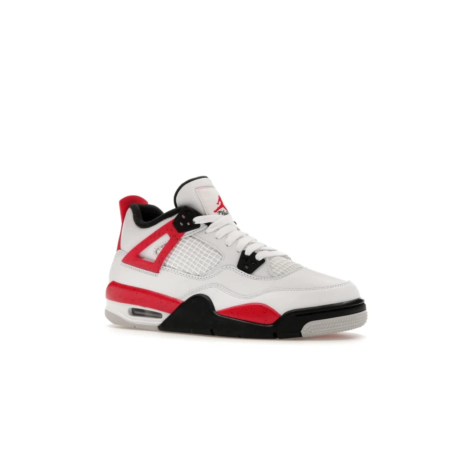 Jordan 4 Retro Red Cement (GS) - Image 4 - Only at www.BallersClubKickz.com - The Jordan 4 Retro ‘Red Cement’ mixes iconic style with modern grace. Featuring a mix of White, Fire Red, Black, and Neutral Grey, these timeless kicks drop mid-September 2023.