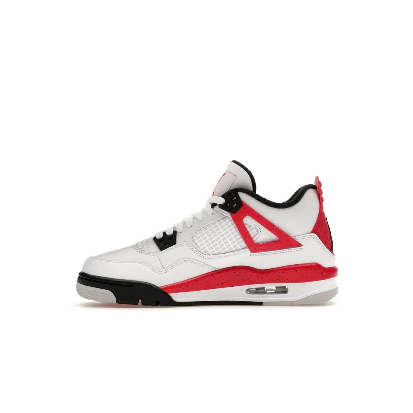 Jordan 4 Retro Red Cement (GS) - Image 19 - Only at www.BallersClubKickz.com - The Jordan 4 Retro ‘Red Cement’ mixes iconic style with modern grace. Featuring a mix of White, Fire Red, Black, and Neutral Grey, these timeless kicks drop mid-September 2023.