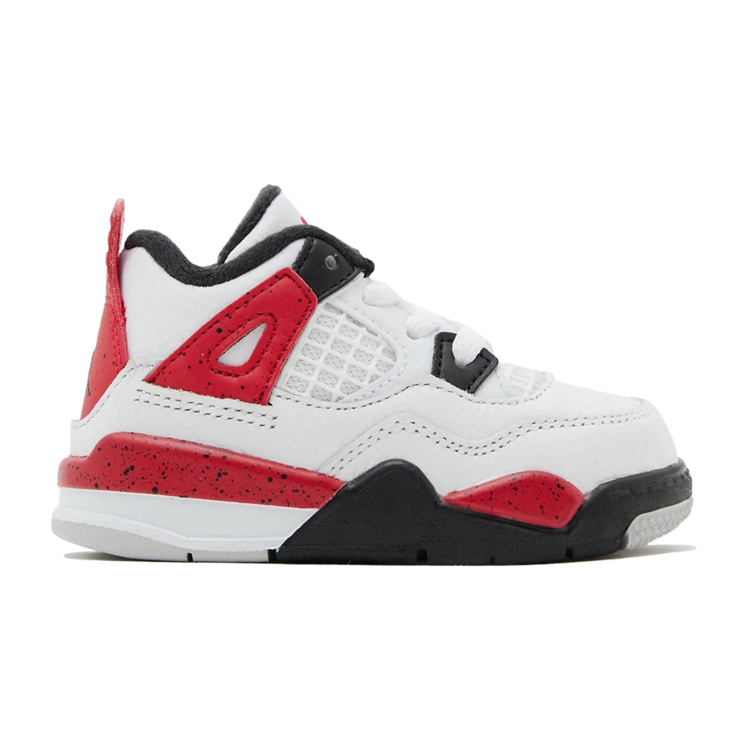 Jordan 4 Retro Red Cement (TD) - Image 1 - Only at www.BallersClubKickz.com - Introducing the Jordan 4 Retro Red Cement (TD)! This timeless sneaker features a stylish mix of colors for a bold, classic look. Get your hands on these kicks while you can!