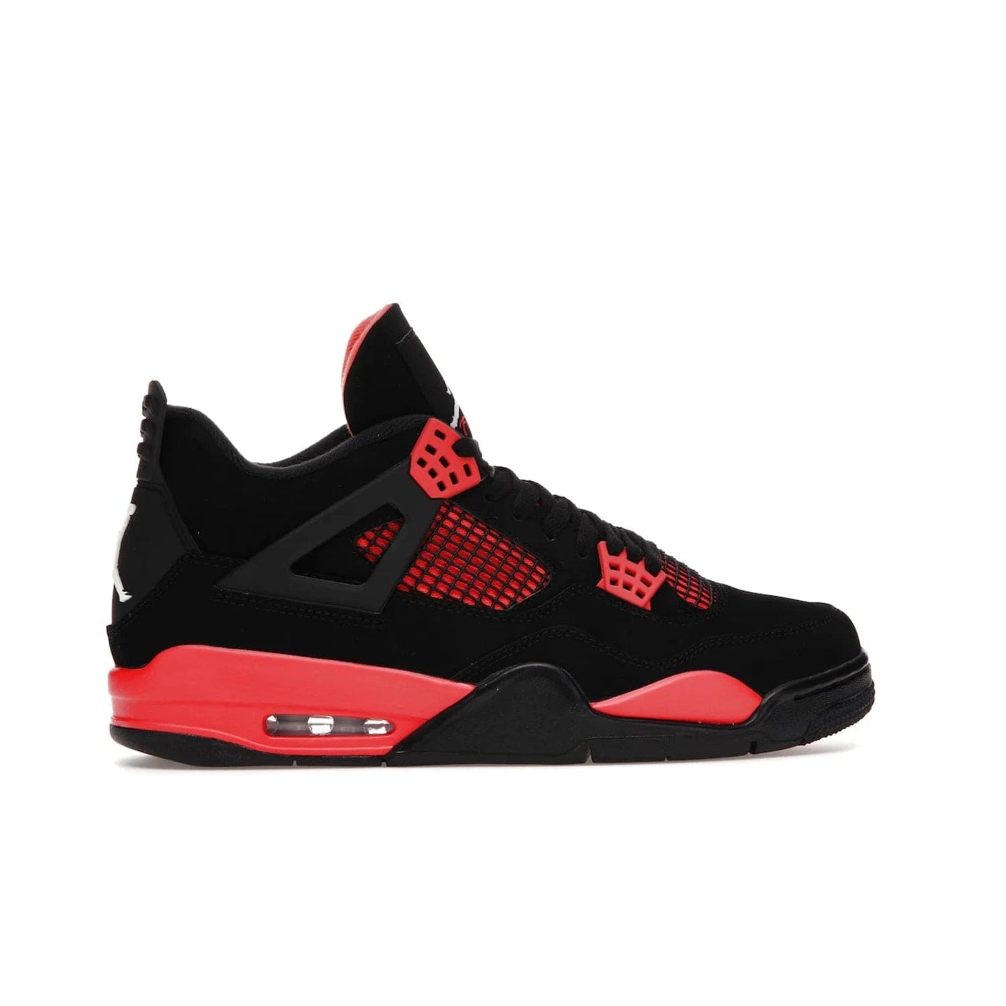 Jordan 4 Retro Red Thunder - Image 36 - Only at www.BallersClubKickz.com - Upscale your footwear with the Air Jordan 4 Retro Red Thunder. Featuring a Durabuck upper, red underlays, signature Flight patch, and vibrant red midsole, this retro sneaker adds style and edge. Releases in January 2022.