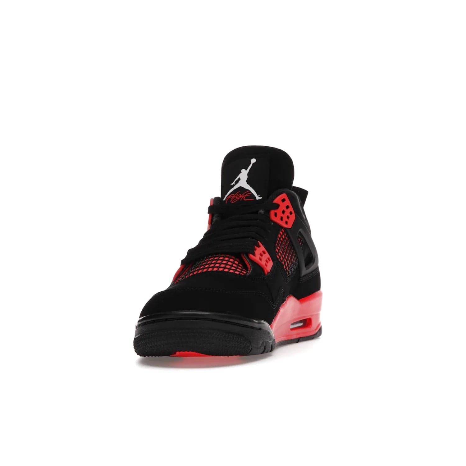 Jordan 4 Retro Red Thunder - Image 12 - Only at www.BallersClubKickz.com - Upscale your footwear with the Air Jordan 4 Retro Red Thunder. Featuring a Durabuck upper, red underlays, signature Flight patch, and vibrant red midsole, this retro sneaker adds style and edge. Releases in January 2022.