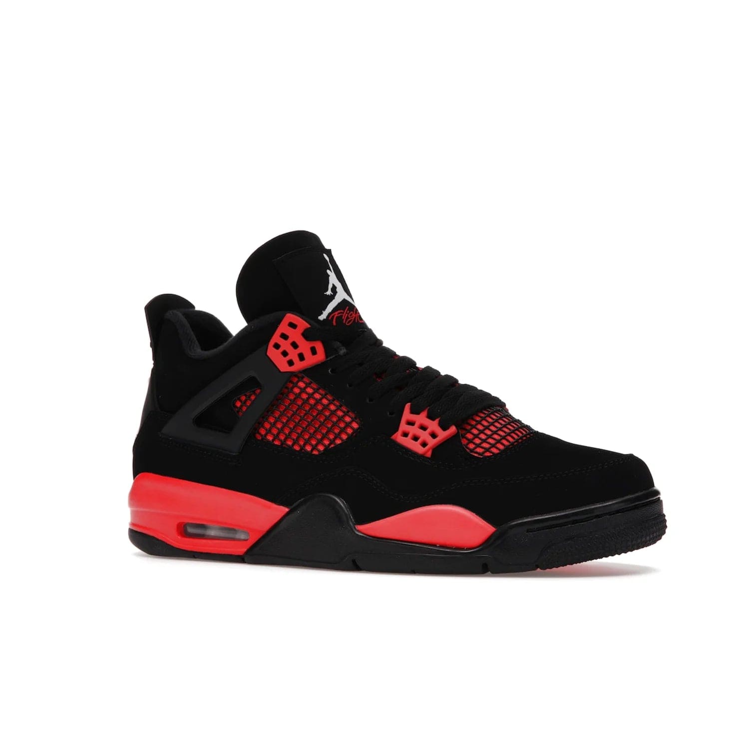 Jordan 4 Retro Red Thunder - Image 4 - Only at www.BallersClubKickz.com - Upscale your footwear with the Air Jordan 4 Retro Red Thunder. Featuring a Durabuck upper, red underlays, signature Flight patch, and vibrant red midsole, this retro sneaker adds style and edge. Releases in January 2022.