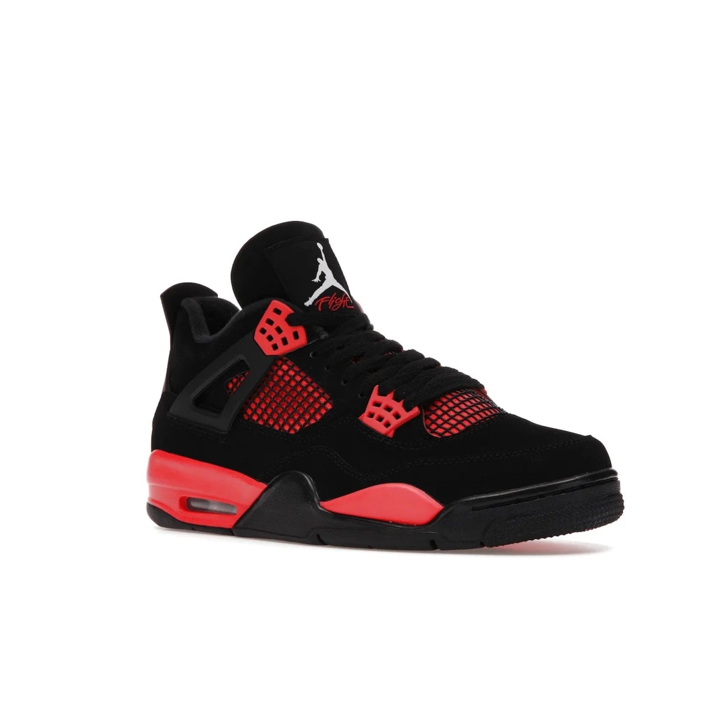 Jordan 4 Retro Red Thunder - Image 5 - Only at www.BallersClubKickz.com - Upscale your footwear with the Air Jordan 4 Retro Red Thunder. Featuring a Durabuck upper, red underlays, signature Flight patch, and vibrant red midsole, this retro sneaker adds style and edge. Releases in January 2022.