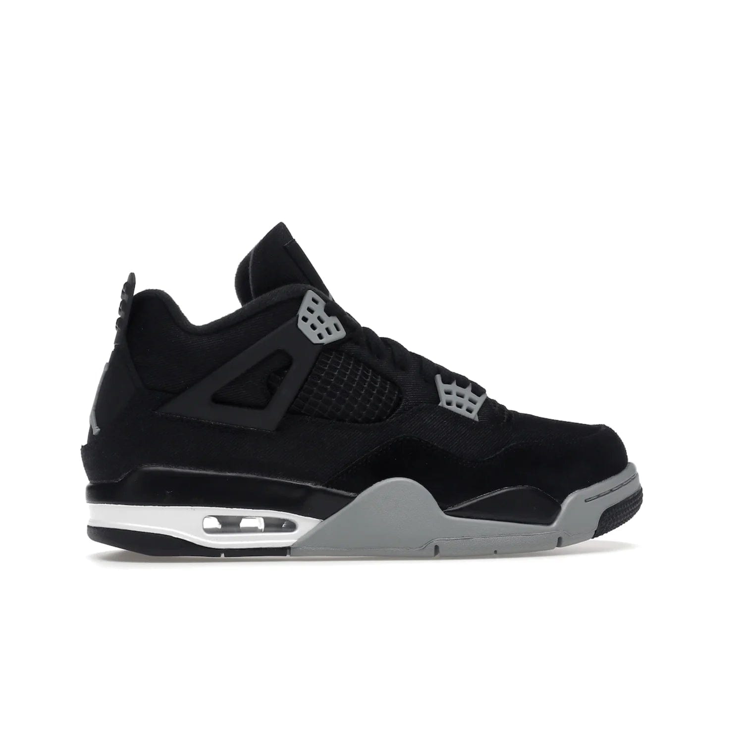 Jordan 4 Retro SE Black Canvas - Image 36 - Only at www.BallersClubKickz.com - The Air Jordan 4 Retro SE Black Canvas brings timeless style and modern luxury. Classic mid-top sneaker in black canvas and grey suede with tonal Jumpman logo, Flight logo and polyurethane midsole with visible Air-sole cushioning. Refresh your sneaker collection and rock the Air Jordan 4 Retro SE Black Canvas.