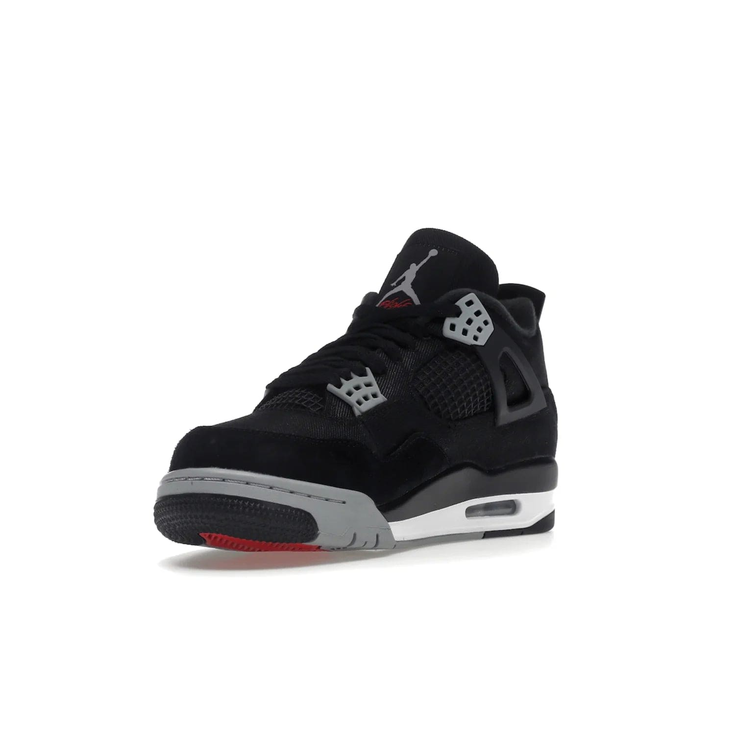 Jordan 4 Retro SE Black Canvas - Image 14 - Only at www.BallersClubKickz.com - The Air Jordan 4 Retro SE Black Canvas brings timeless style and modern luxury. Classic mid-top sneaker in black canvas and grey suede with tonal Jumpman logo, Flight logo and polyurethane midsole with visible Air-sole cushioning. Refresh your sneaker collection and rock the Air Jordan 4 Retro SE Black Canvas.