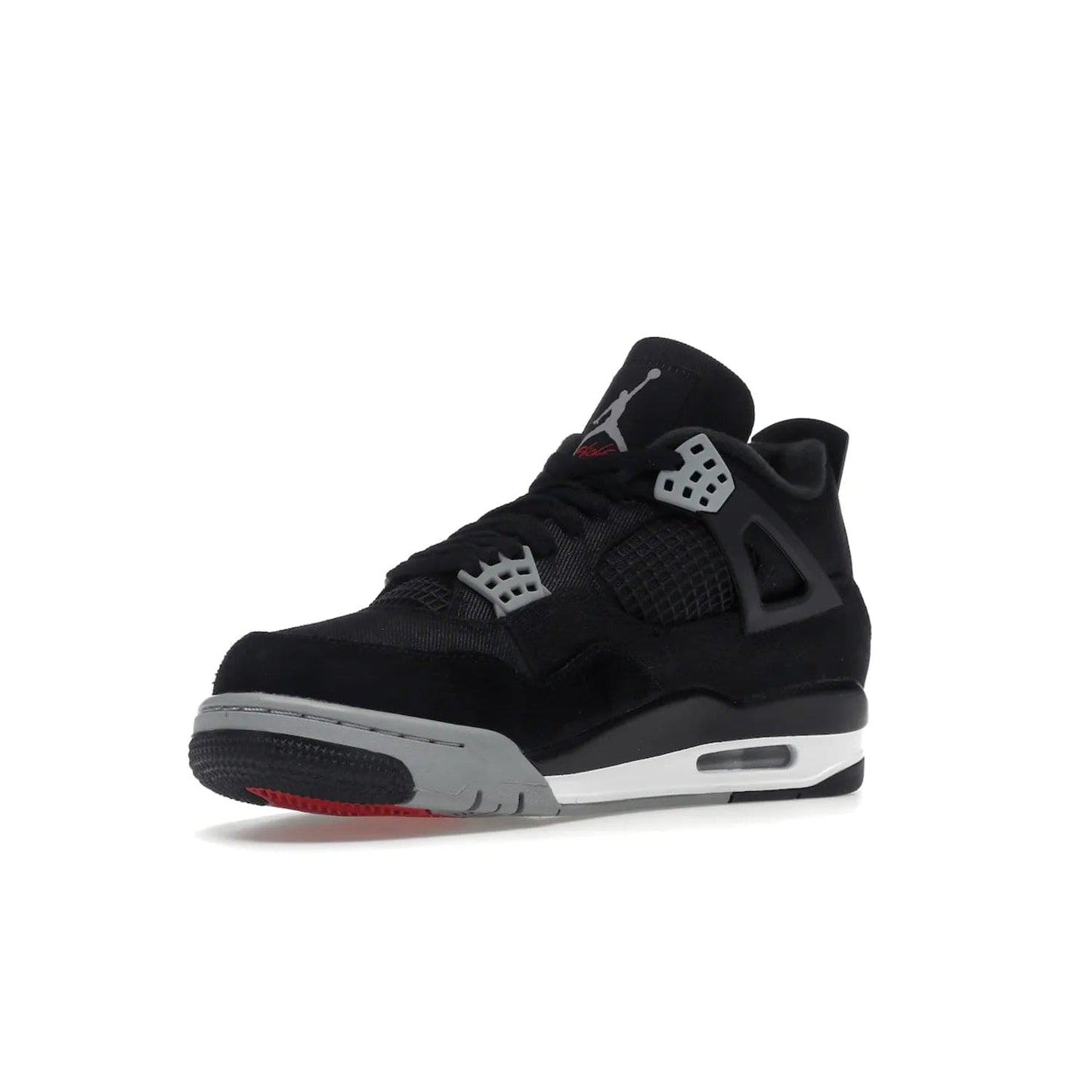 Jordan 4 Retro SE Black Canvas - Image 15 - Only at www.BallersClubKickz.com - The Air Jordan 4 Retro SE Black Canvas brings timeless style and modern luxury. Classic mid-top sneaker in black canvas and grey suede with tonal Jumpman logo, Flight logo and polyurethane midsole with visible Air-sole cushioning. Refresh your sneaker collection and rock the Air Jordan 4 Retro SE Black Canvas.