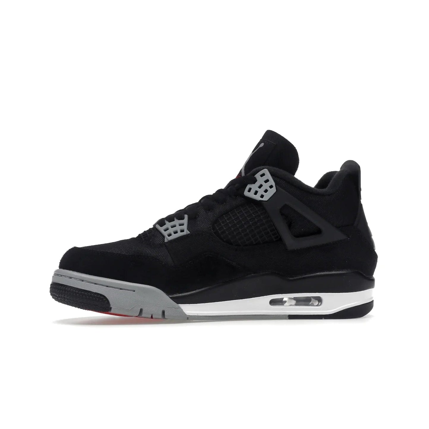 Jordan 4 Retro SE Black Canvas - Image 18 - Only at www.BallersClubKickz.com - The Air Jordan 4 Retro SE Black Canvas brings timeless style and modern luxury. Classic mid-top sneaker in black canvas and grey suede with tonal Jumpman logo, Flight logo and polyurethane midsole with visible Air-sole cushioning. Refresh your sneaker collection and rock the Air Jordan 4 Retro SE Black Canvas.