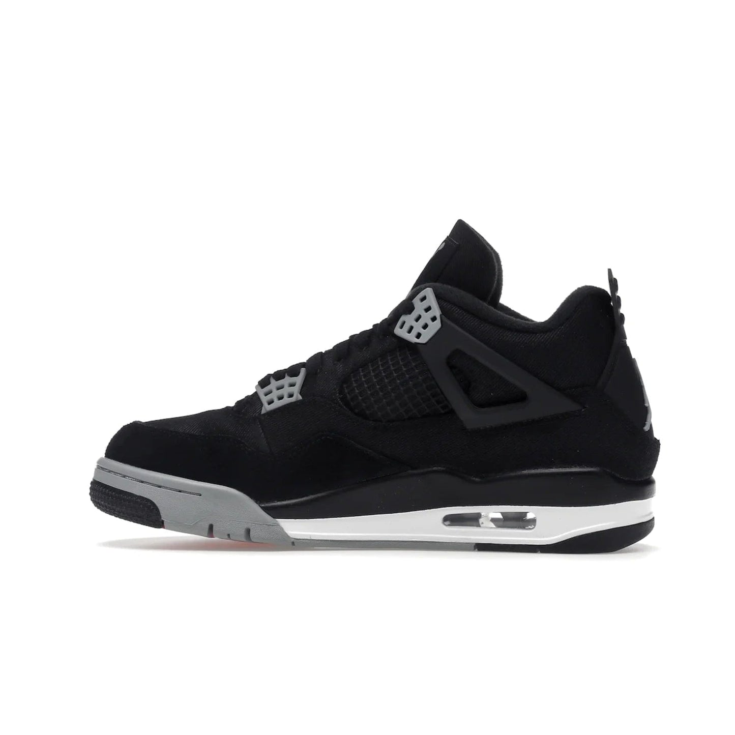 Jordan 4 Retro SE Black Canvas - Image 20 - Only at www.BallersClubKickz.com - The Air Jordan 4 Retro SE Black Canvas brings timeless style and modern luxury. Classic mid-top sneaker in black canvas and grey suede with tonal Jumpman logo, Flight logo and polyurethane midsole with visible Air-sole cushioning. Refresh your sneaker collection and rock the Air Jordan 4 Retro SE Black Canvas.