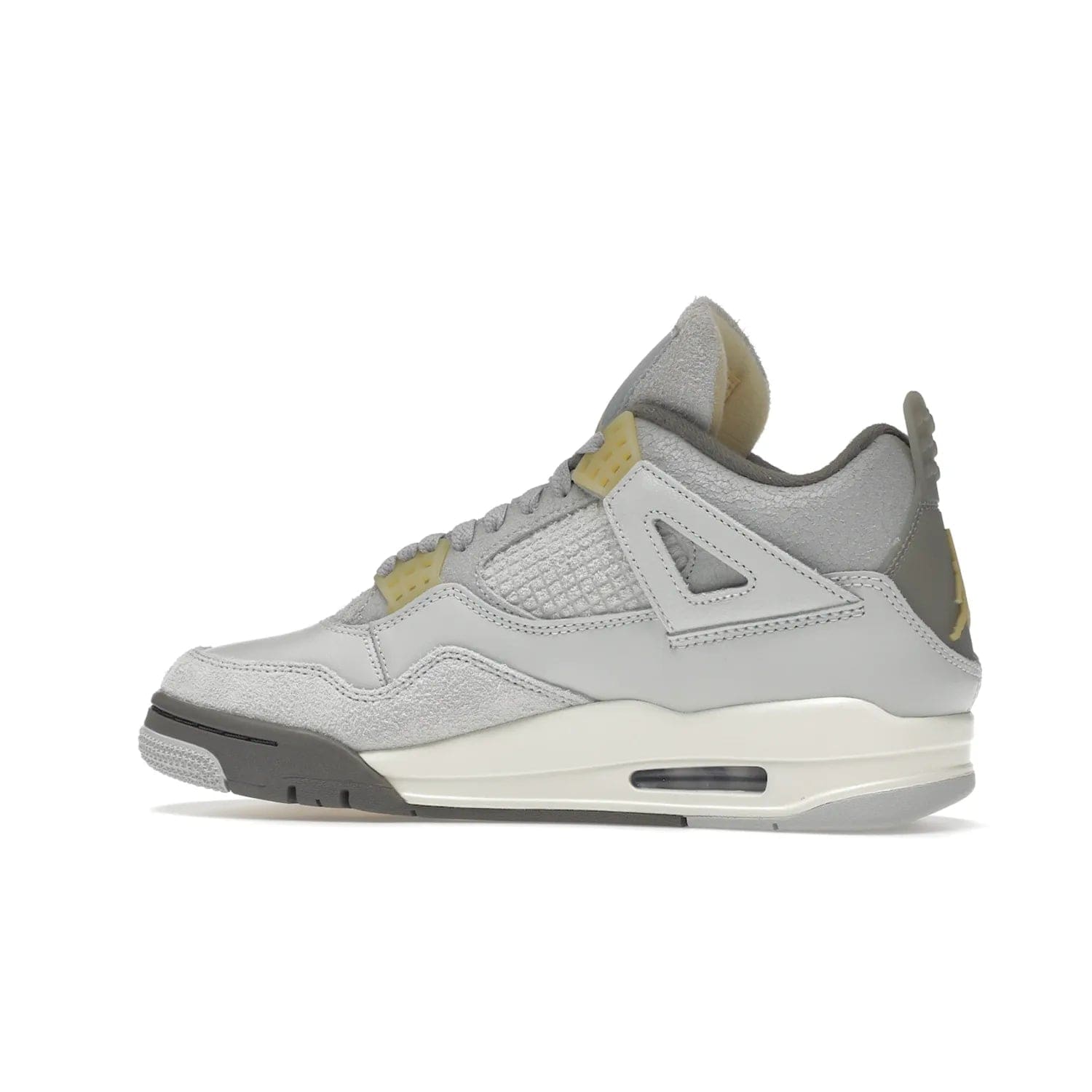 Jordan 4 Retro SE Craft Photon Dust - Image 21 - Only at www.BallersClubKickz.com - Upgrade your shoe collection with the Air Jordan 4 Retro SE Craft Photon Dust. This luxurious sneaker features a combination of suede and leather with unique grey tones like Photon Dust, Pale Vanilla, Off White, Grey Fog, Flat Pewter, and Sail. Available February 11, 2023.