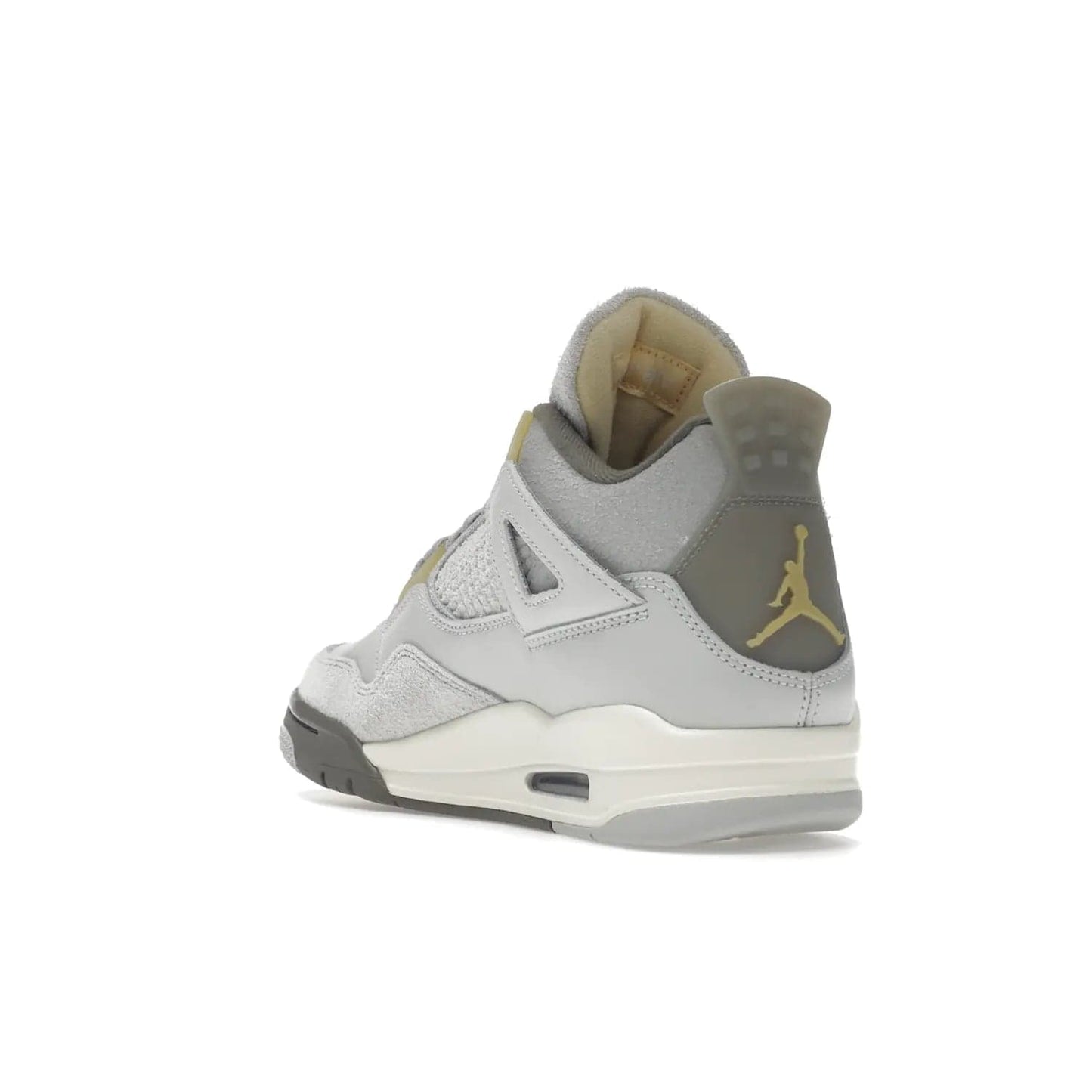 Jordan 4 Retro SE Craft Photon Dust - Image 25 - Only at www.BallersClubKickz.com - Upgrade your shoe collection with the Air Jordan 4 Retro SE Craft Photon Dust. This luxurious sneaker features a combination of suede and leather with unique grey tones like Photon Dust, Pale Vanilla, Off White, Grey Fog, Flat Pewter, and Sail. Available February 11, 2023.