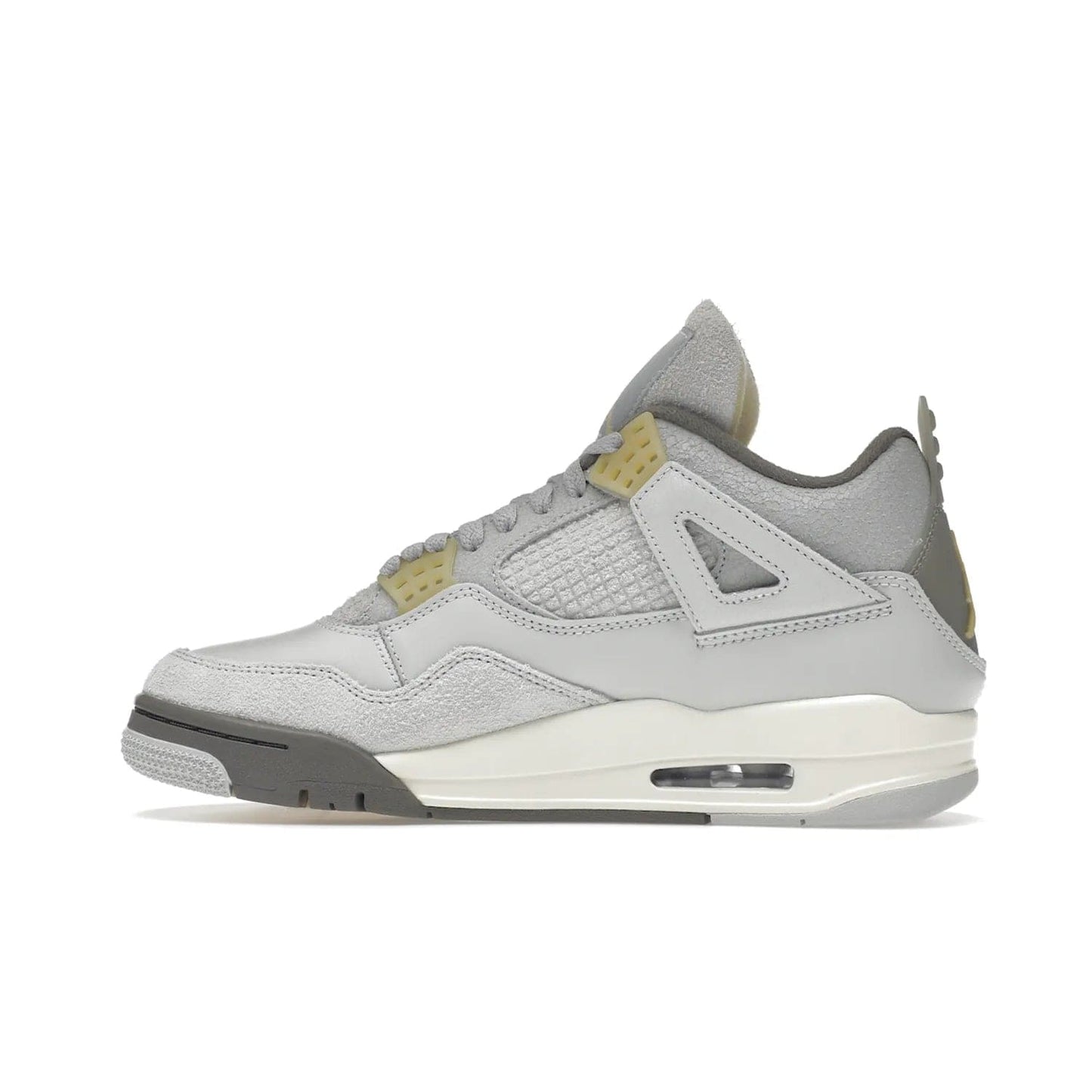 Jordan 4 Retro SE Craft Photon Dust - Image 20 - Only at www.BallersClubKickz.com - Upgrade your shoe collection with the Air Jordan 4 Retro SE Craft Photon Dust. This luxurious sneaker features a combination of suede and leather with unique grey tones like Photon Dust, Pale Vanilla, Off White, Grey Fog, Flat Pewter, and Sail. Available February 11, 2023.