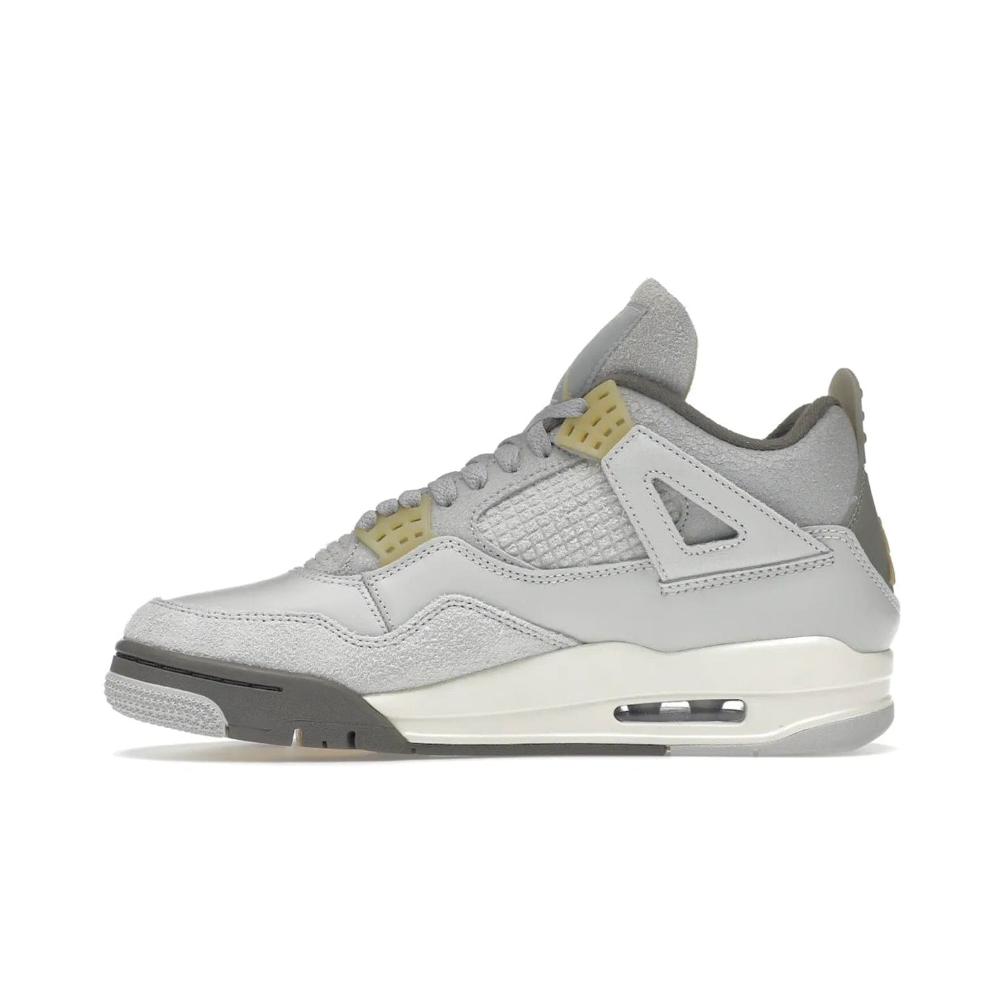 Jordan 4 Retro SE Craft Photon Dust - Image 19 - Only at www.BallersClubKickz.com - Upgrade your shoe collection with the Air Jordan 4 Retro SE Craft Photon Dust. This luxurious sneaker features a combination of suede and leather with unique grey tones like Photon Dust, Pale Vanilla, Off White, Grey Fog, Flat Pewter, and Sail. Available February 11, 2023.