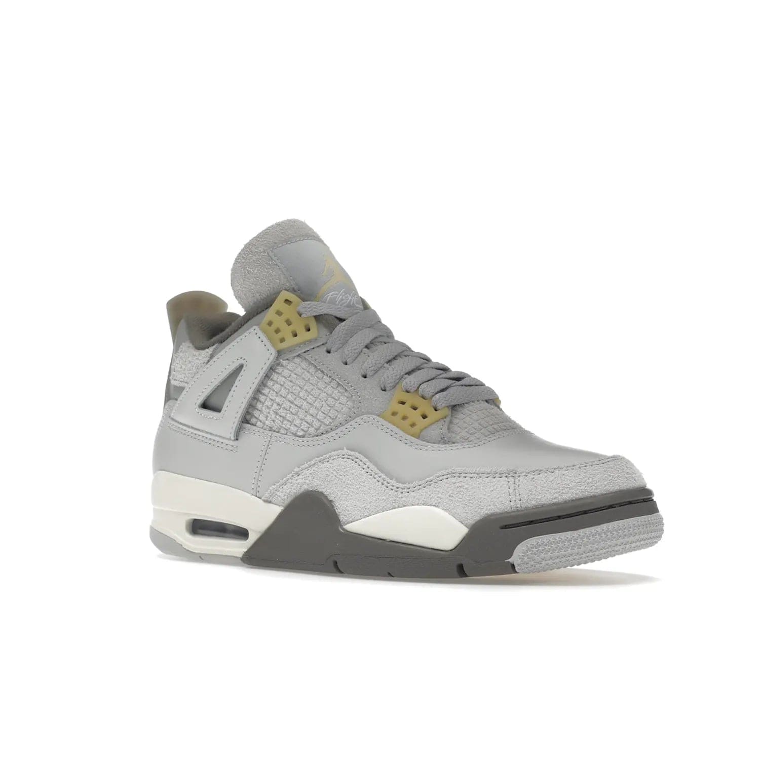 Jordan 4 Retro SE Craft Photon Dust - Image 5 - Only at www.BallersClubKickz.com - Upgrade your shoe collection with the Air Jordan 4 Retro SE Craft Photon Dust. This luxurious sneaker features a combination of suede and leather with unique grey tones like Photon Dust, Pale Vanilla, Off White, Grey Fog, Flat Pewter, and Sail. Available February 11, 2023.