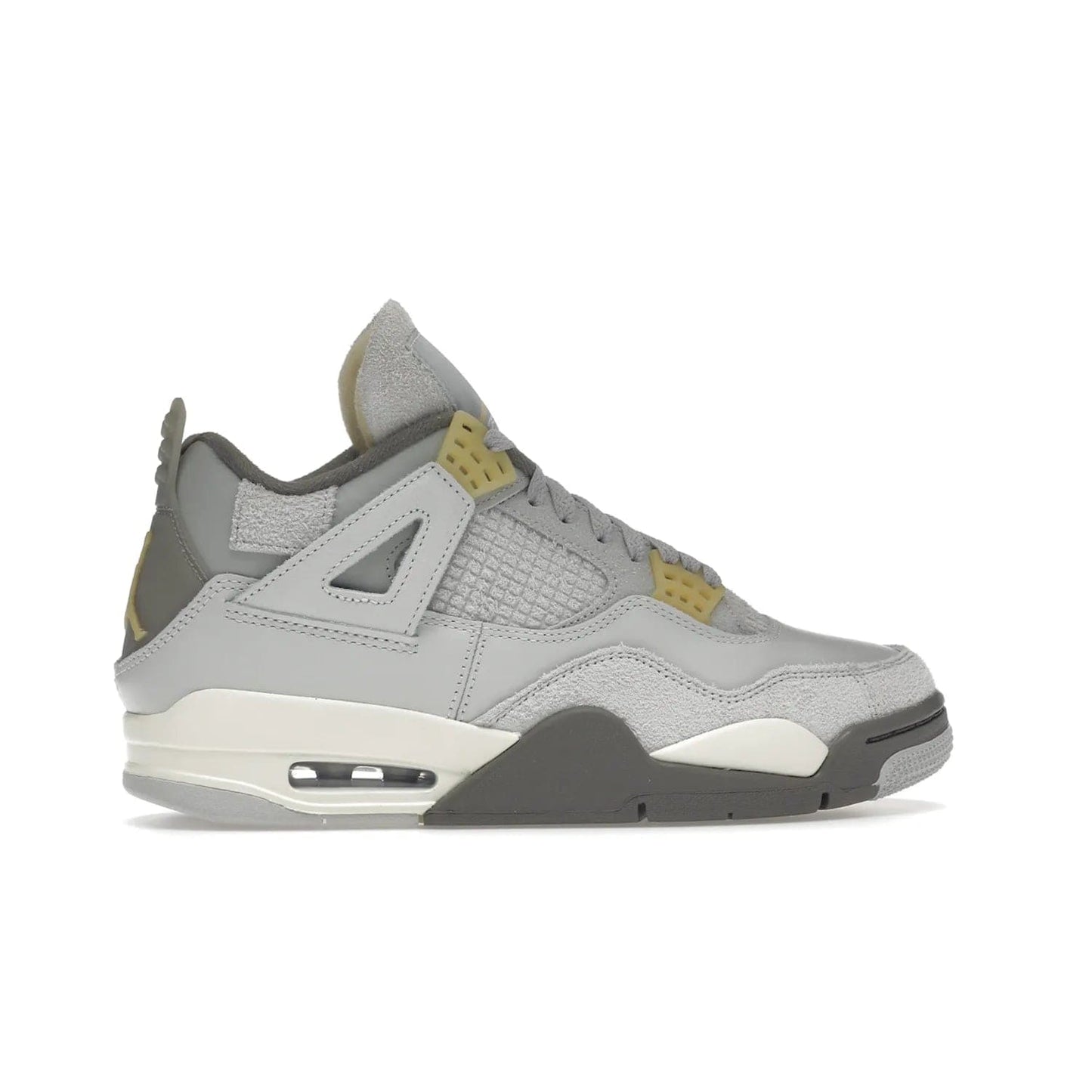 Jordan 4 Retro SE Craft Photon Dust - Image 36 - Only at www.BallersClubKickz.com - Upgrade your shoe collection with the Air Jordan 4 Retro SE Craft Photon Dust. This luxurious sneaker features a combination of suede and leather with unique grey tones like Photon Dust, Pale Vanilla, Off White, Grey Fog, Flat Pewter, and Sail. Available February 11, 2023.