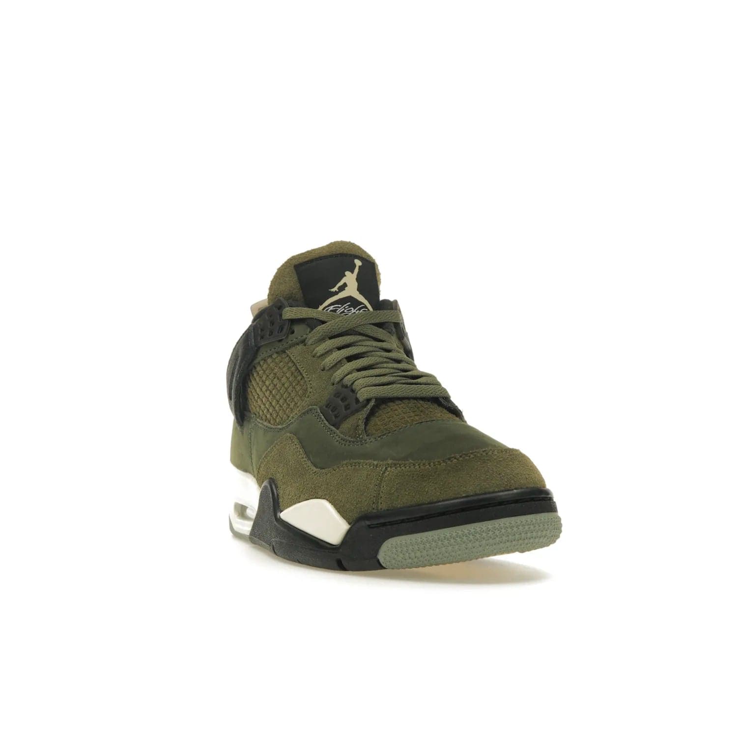 Jordan 4 Retro SE Craft Medium Olive - Image 8 - Only at www.BallersClubKickz.com - Grab the Jordan 4 Retro SE Crafts for a unique style. Combines Medium Olive, Pale Vanilla, Khaki, Black and Sail, with same classic shape, cushioning, and rubber outsole. Available on November 18th!