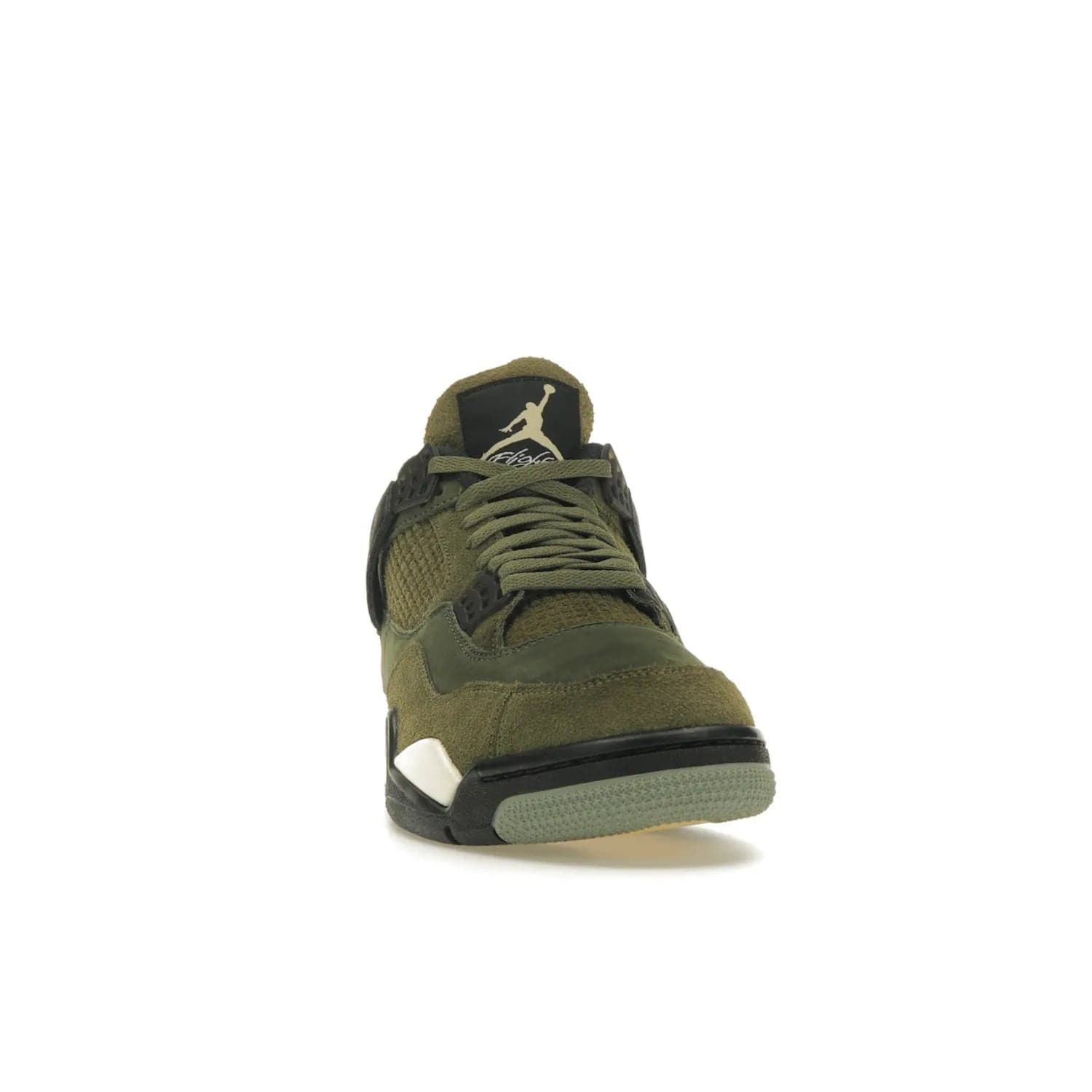 Jordan 4 Retro SE Craft Medium Olive - Image 9 - Only at www.BallersClubKickz.com - Grab the Jordan 4 Retro SE Crafts for a unique style. Combines Medium Olive, Pale Vanilla, Khaki, Black and Sail, with same classic shape, cushioning, and rubber outsole. Available on November 18th!