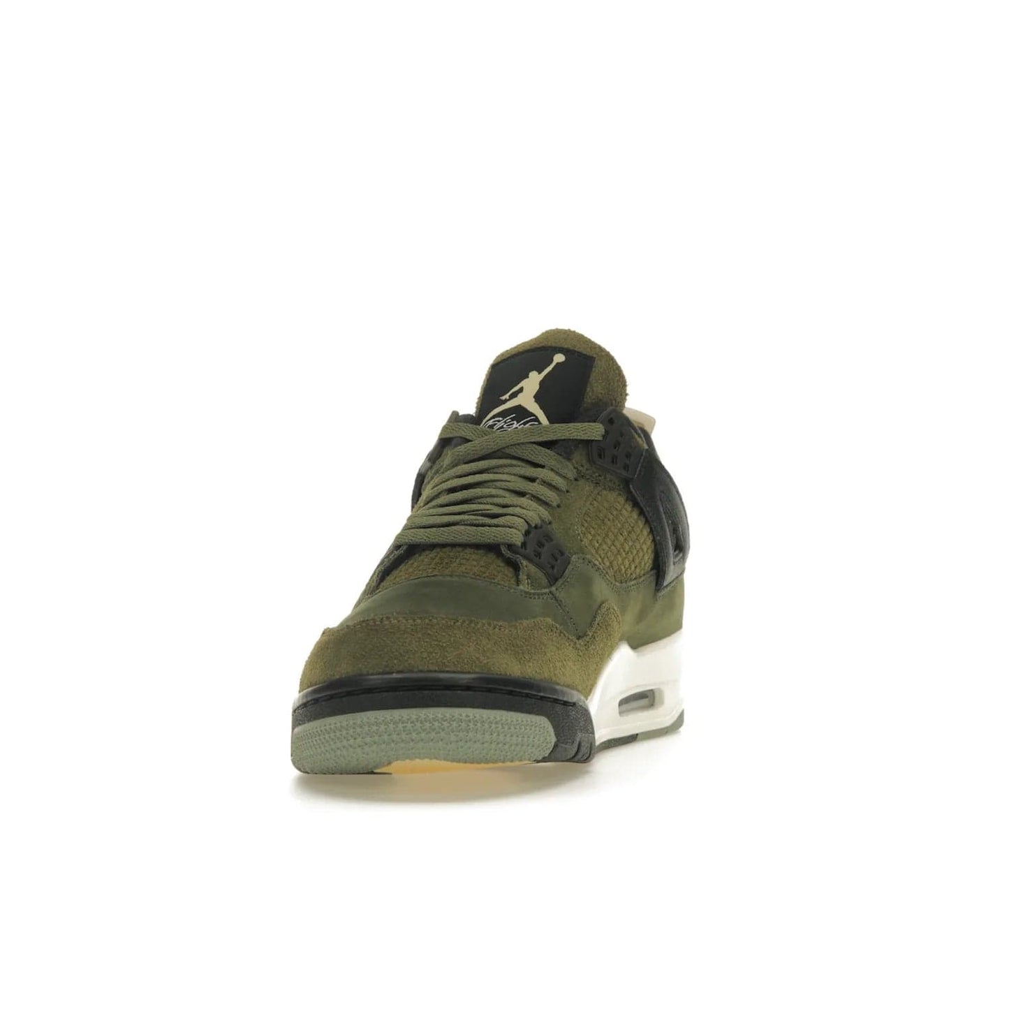 Jordan 4 Retro SE Craft Medium Olive - Image 12 - Only at www.BallersClubKickz.com - Grab the Jordan 4 Retro SE Crafts for a unique style. Combines Medium Olive, Pale Vanilla, Khaki, Black and Sail, with same classic shape, cushioning, and rubber outsole. Available on November 18th!