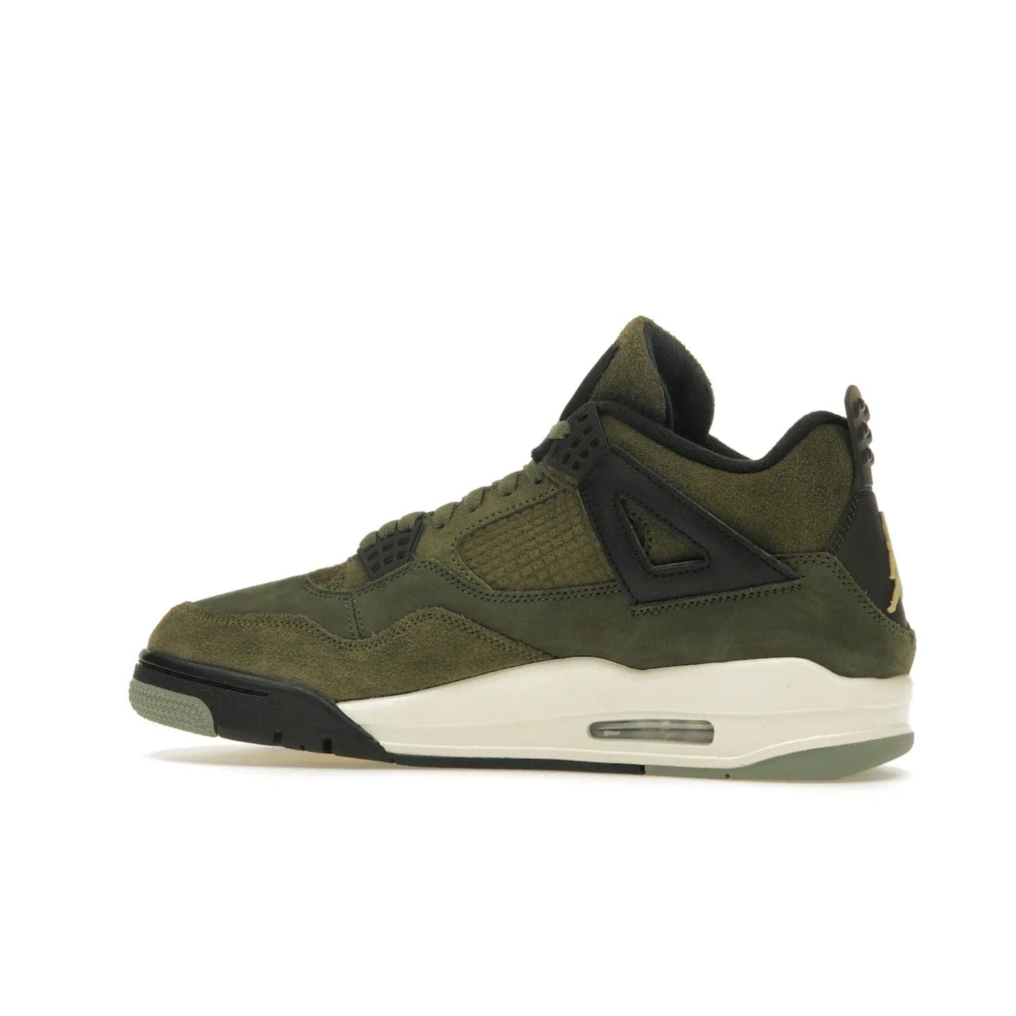Jordan 4 Retro SE Craft Medium Olive - Image 21 - Only at www.BallersClubKickz.com - Grab the Jordan 4 Retro SE Crafts for a unique style. Combines Medium Olive, Pale Vanilla, Khaki, Black and Sail, with same classic shape, cushioning, and rubber outsole. Available on November 18th!