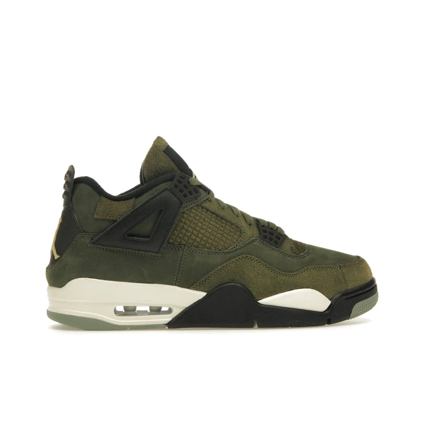 Jordan 4 Retro SE Craft Medium Olive - Image 36 - Only at www.BallersClubKickz.com - Grab the Jordan 4 Retro SE Crafts for a unique style. Combines Medium Olive, Pale Vanilla, Khaki, Black and Sail, with same classic shape, cushioning, and rubber outsole. Available on November 18th!