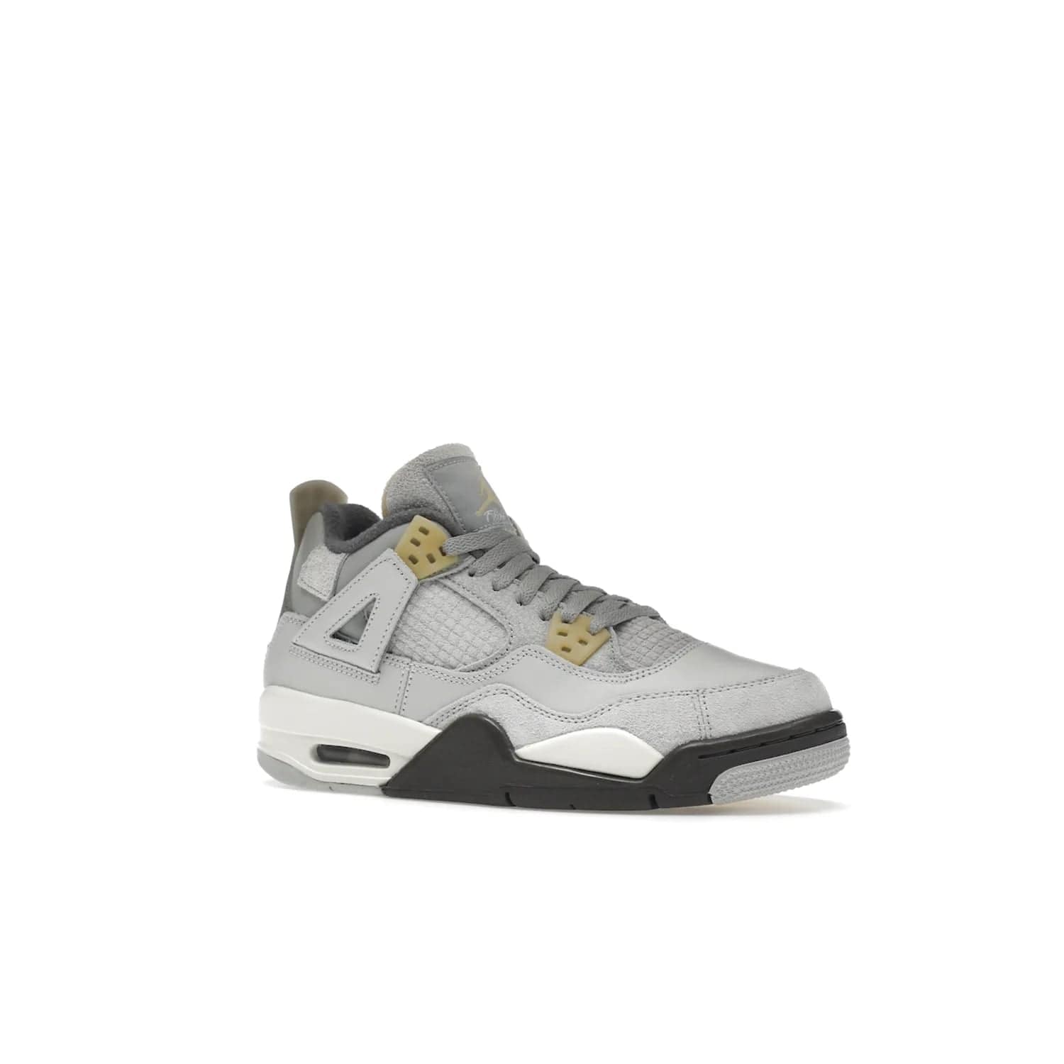 Jordan 4 Retro SE Craft Photon Dust (GS) - Image 4 - Only at www.BallersClubKickz.com - Shop the Jordan 4 Retro SE Craft Photon Dust (GS), the ultimate mix of style and comfort. With photonic dust, pale vanilla, off-white, grey fog, flat pewter and sail colorway, foam midsole, and rubber outsole, don't miss this special edition Jordan 4 releasing Feb 11, 2023.