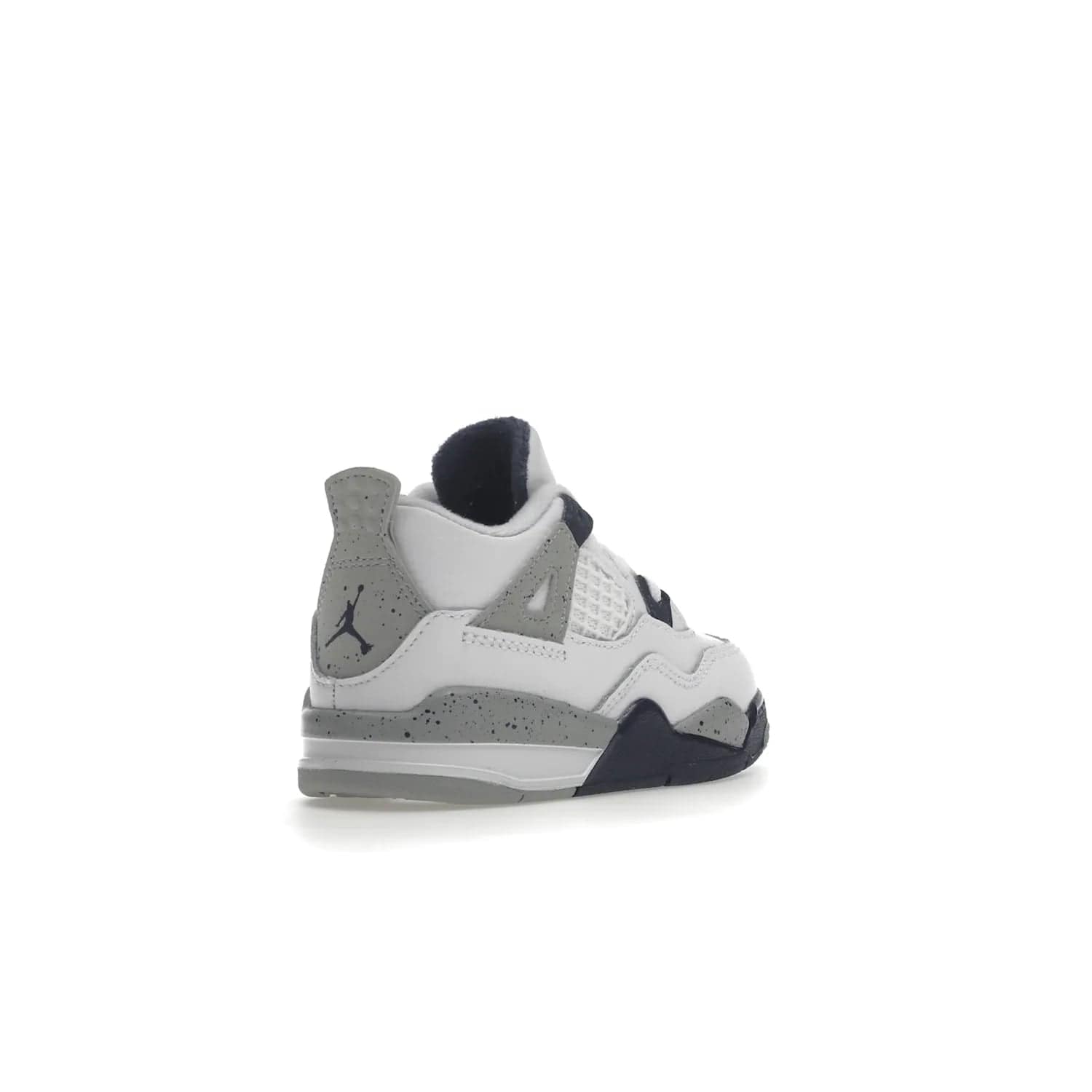 Jordan 4 Retro Midnight Navy (TD) - Image 32 - Only at www.BallersClubKickz.com - Introducing the Jordan 4 Retro Midnight Navy (TD) for kids. White leather upper with navy and grey accents plus fire red detailing. Perfect for everyday wear. Get yours before they sell out.