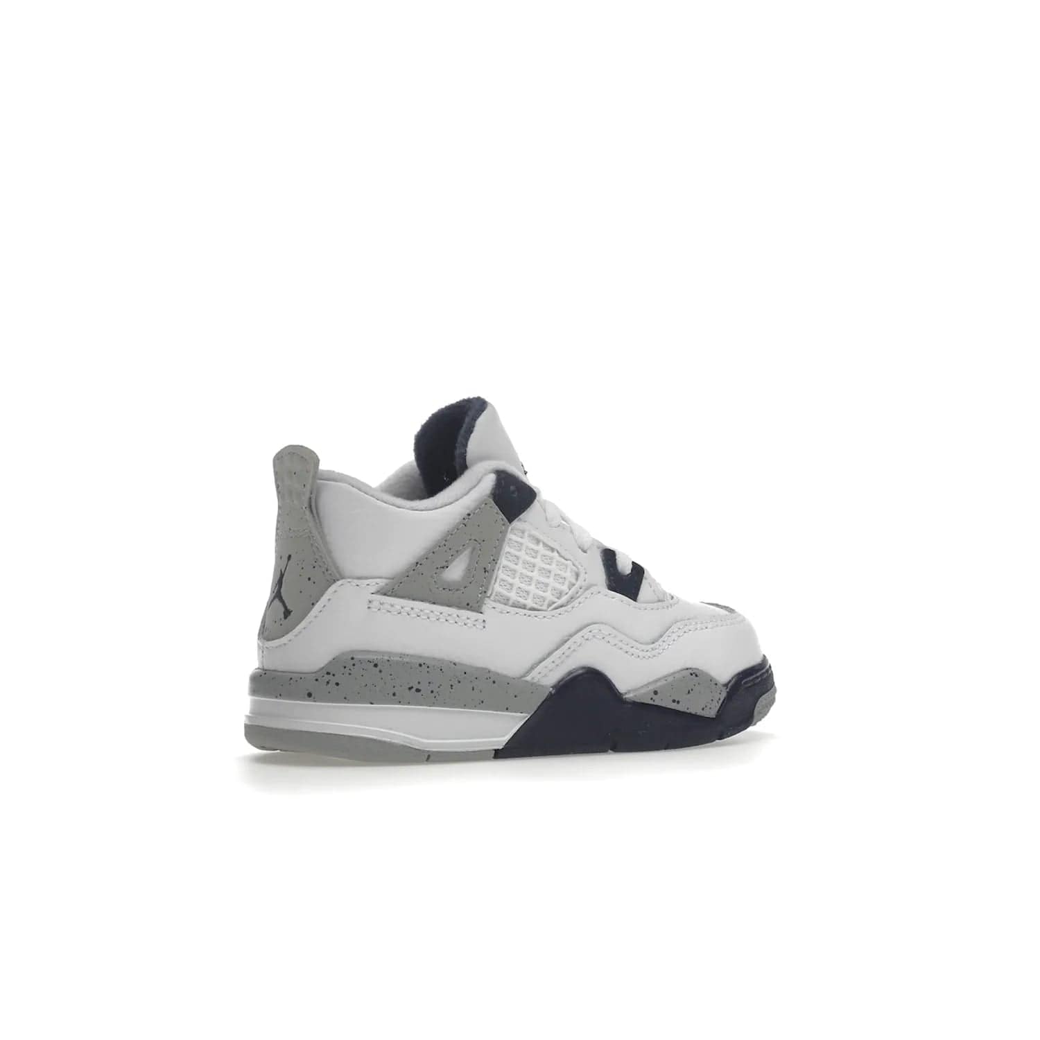 Jordan 4 Retro Midnight Navy (TD) - Image 34 - Only at www.BallersClubKickz.com - Introducing the Jordan 4 Retro Midnight Navy (TD) for kids. White leather upper with navy and grey accents plus fire red detailing. Perfect for everyday wear. Get yours before they sell out.