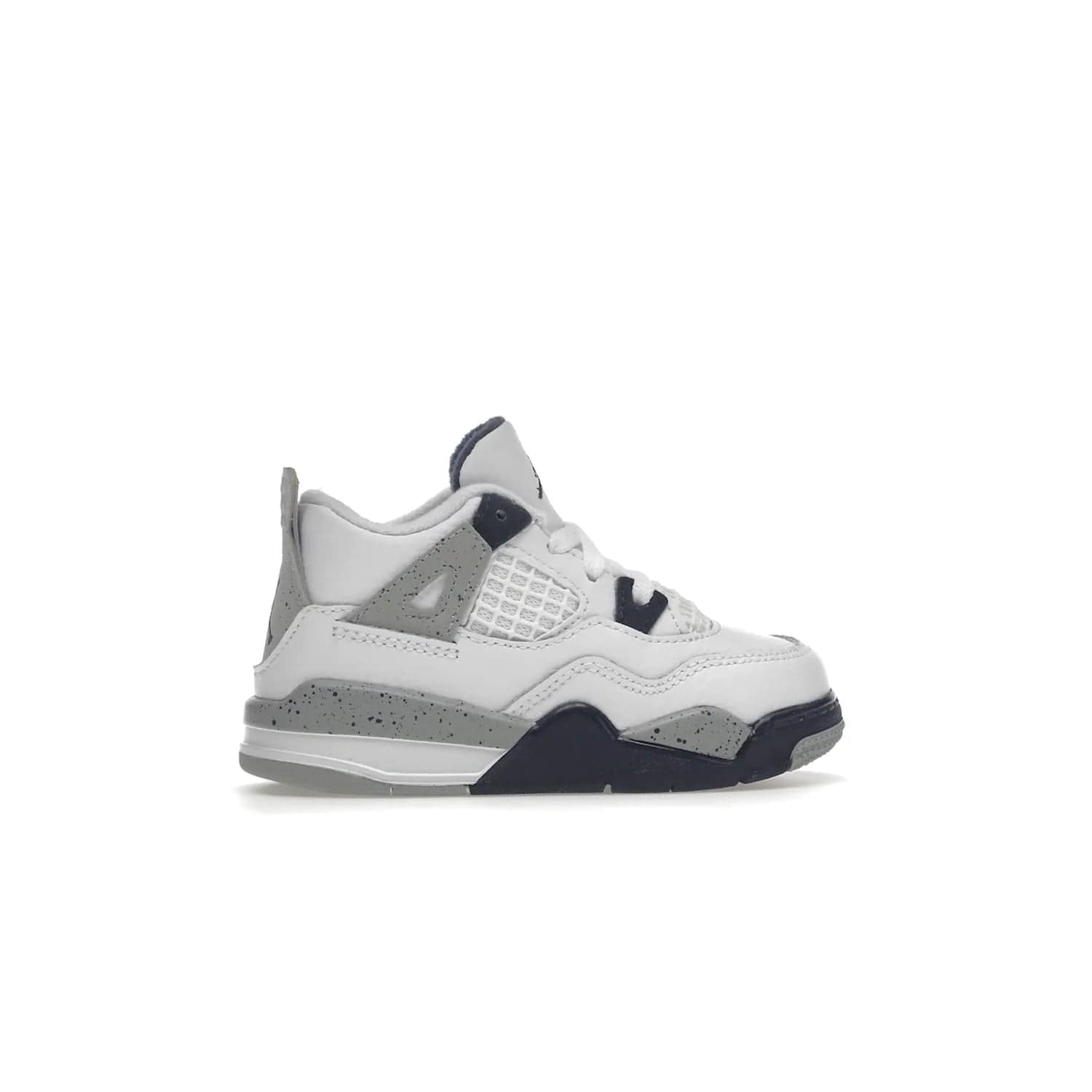 Jordan 4 Retro Midnight Navy (TD) - Image 36 - Only at www.BallersClubKickz.com - Introducing the Jordan 4 Retro Midnight Navy (TD) for kids. White leather upper with navy and grey accents plus fire red detailing. Perfect for everyday wear. Get yours before they sell out.