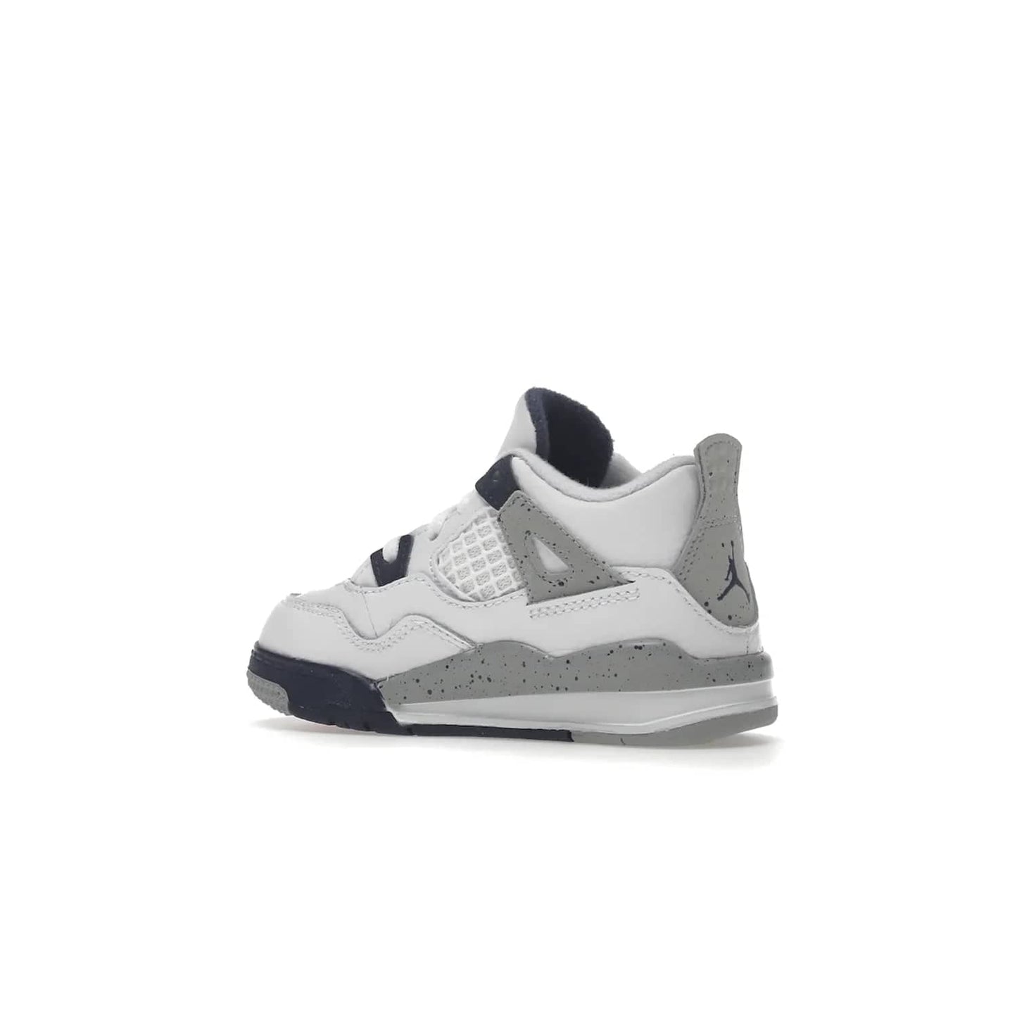 Jordan 4 Retro Midnight Navy (TD) - Image 22 - Only at www.BallersClubKickz.com - Introducing the Jordan 4 Retro Midnight Navy (TD) for kids. White leather upper with navy and grey accents plus fire red detailing. Perfect for everyday wear. Get yours before they sell out.