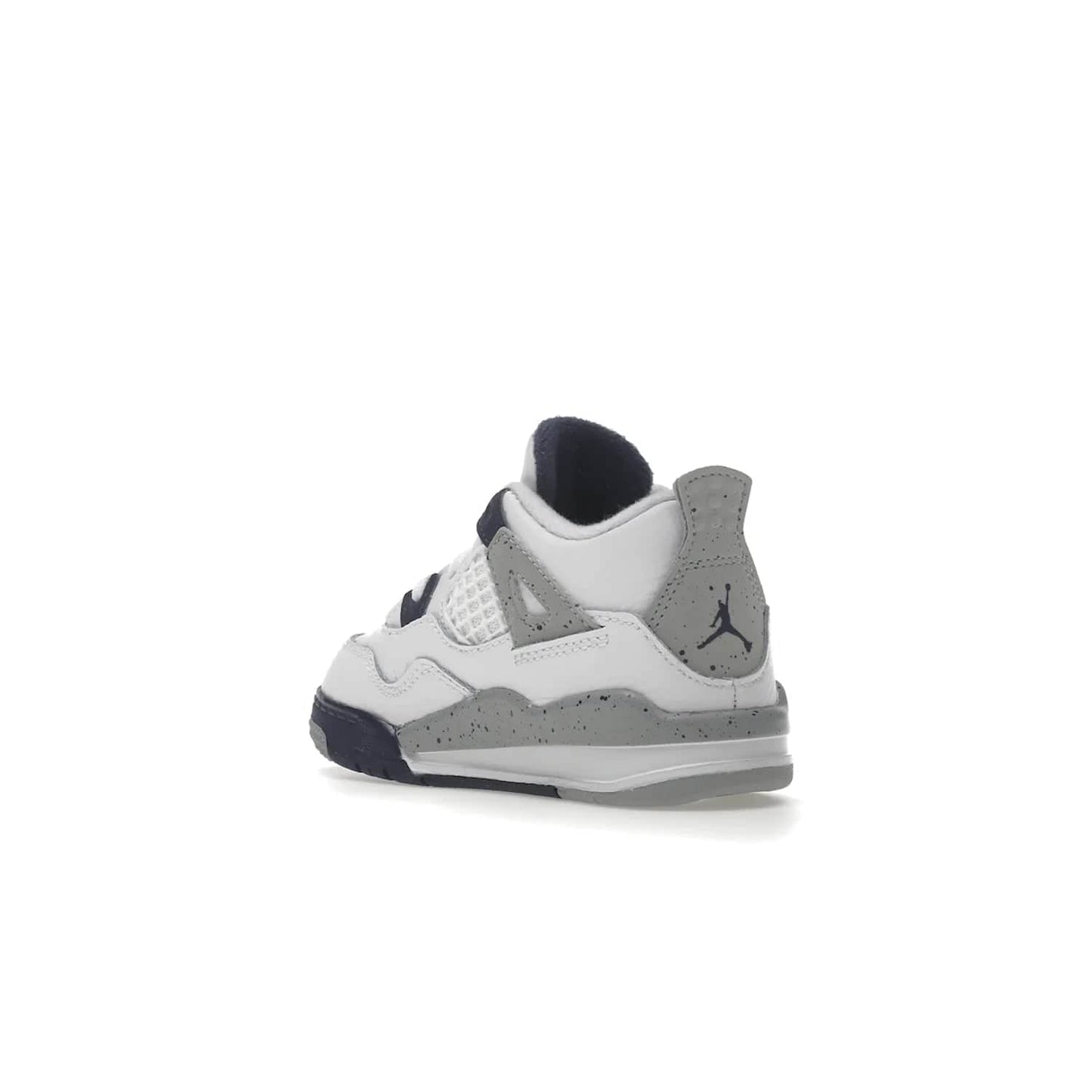 Jordan 4 Retro Midnight Navy (TD) - Image 24 - Only at www.BallersClubKickz.com - Introducing the Jordan 4 Retro Midnight Navy (TD) for kids. White leather upper with navy and grey accents plus fire red detailing. Perfect for everyday wear. Get yours before they sell out.