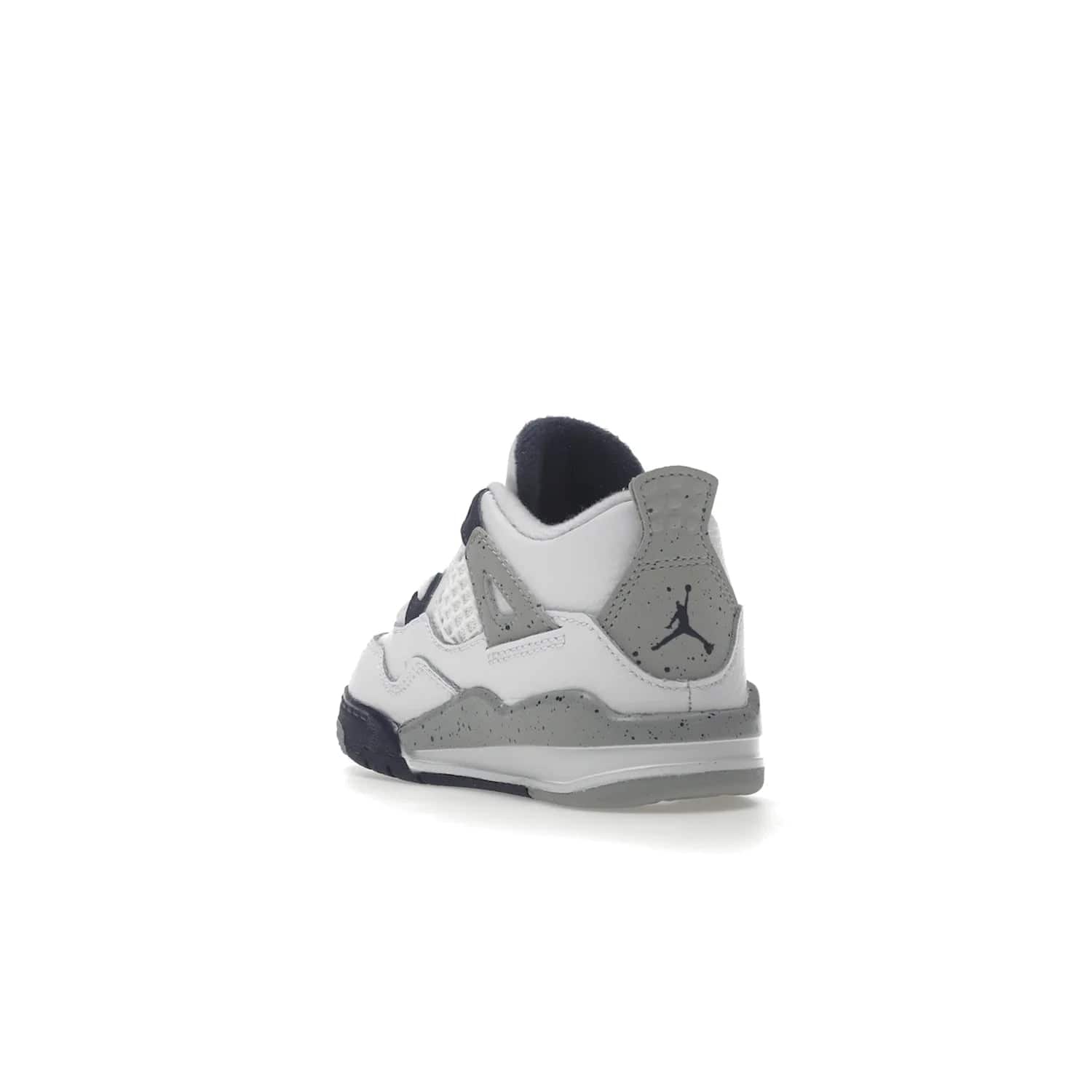 Jordan 4 Retro Midnight Navy (TD) - Image 25 - Only at www.BallersClubKickz.com - Introducing the Jordan 4 Retro Midnight Navy (TD) for kids. White leather upper with navy and grey accents plus fire red detailing. Perfect for everyday wear. Get yours before they sell out.