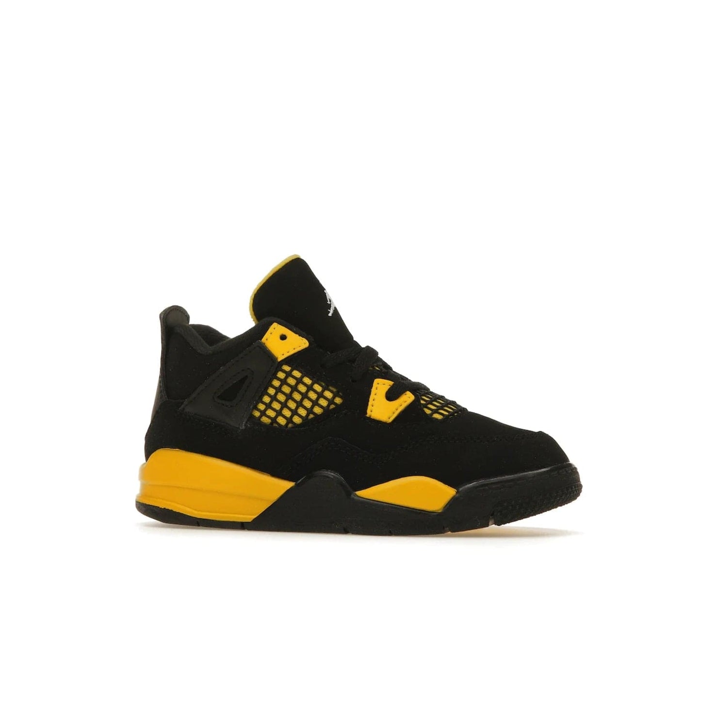 Jordan 4 Retro Thunder (2023) (TD) - Image 3 - Only at www.BallersClubKickz.com - Introducing the Jordan 4 Retro Thunder (2023) (TD): All-Black upper with Tour Yellow accents & Nike Air cushioning. Releasing in 2023.
