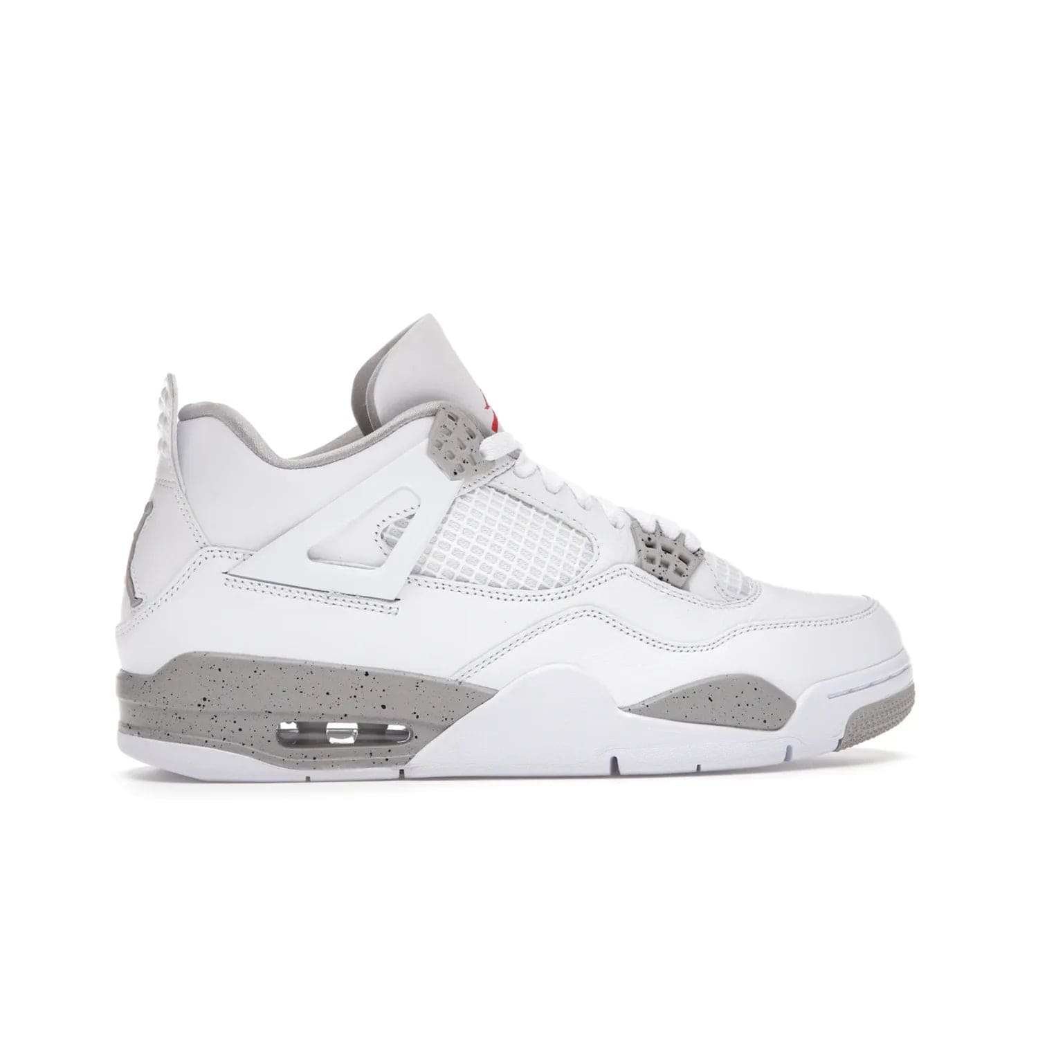 Jordan 4 Retro White Oreo (2021) - Image 36 - Only at www.BallersClubKickz.com - Update your sneaker style with the Air Jordan 4 Retro White Oreo. Limited-edition sneaker features white leather and mesh upper, Tech Grey eyelets and midsole, Jumpman logo embroidered on the tongue, and more. Released exclusively on Saturday, July 3rd.