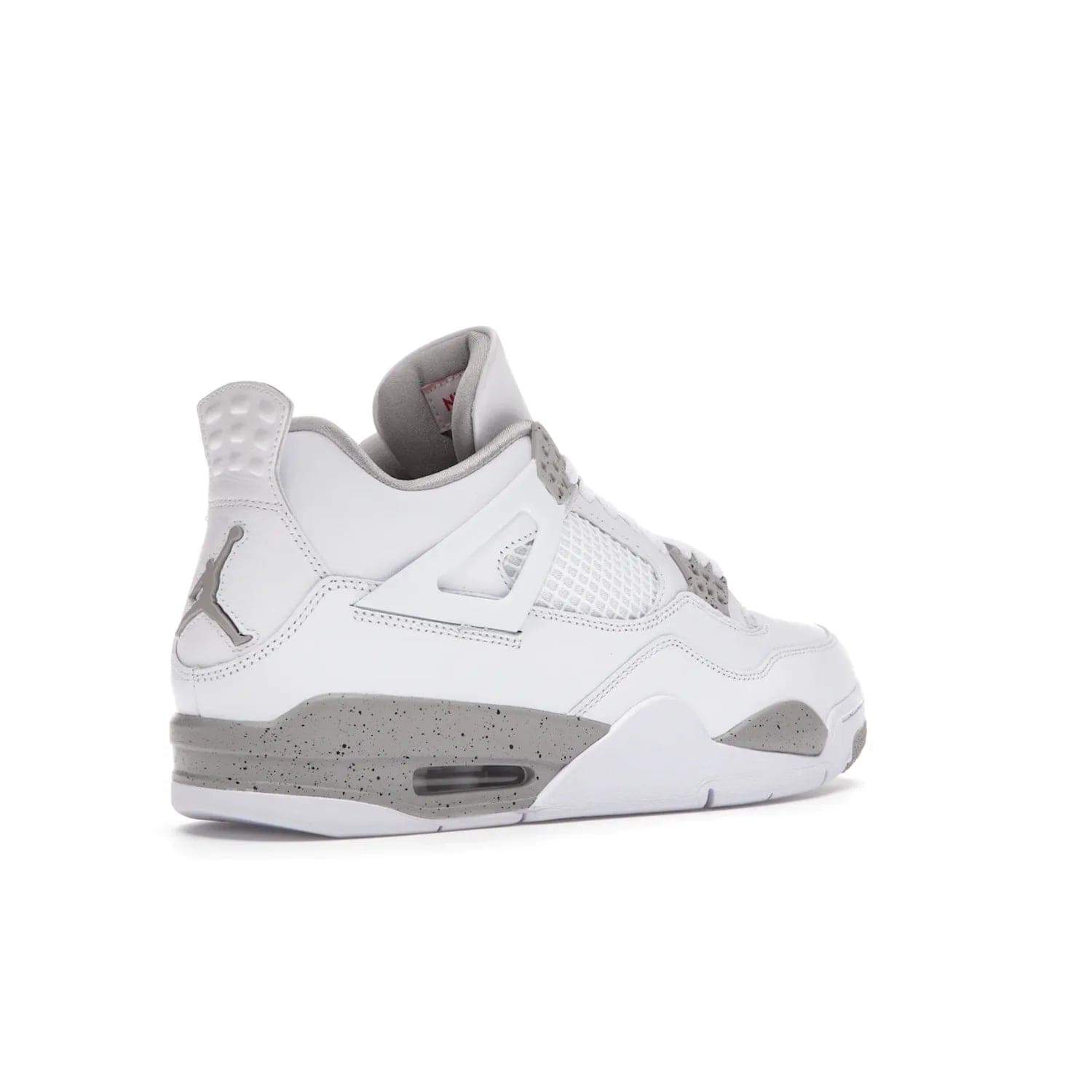 Jordan 4 Retro White Oreo (2021) - Image 33 - Only at www.BallersClubKickz.com - Update your sneaker style with the Air Jordan 4 Retro White Oreo. Limited-edition sneaker features white leather and mesh upper, Tech Grey eyelets and midsole, Jumpman logo embroidered on the tongue, and more. Released exclusively on Saturday, July 3rd.