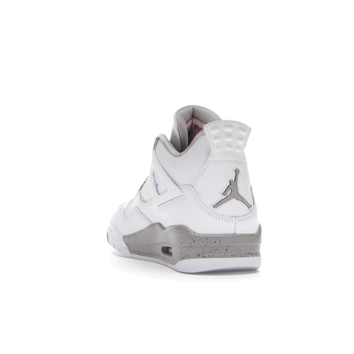 Jordan 4 Retro White Oreo (2021) - Image 26 - Only at www.BallersClubKickz.com - Update your sneaker style with the Air Jordan 4 Retro White Oreo. Limited-edition sneaker features white leather and mesh upper, Tech Grey eyelets and midsole, Jumpman logo embroidered on the tongue, and more. Released exclusively on Saturday, July 3rd.
