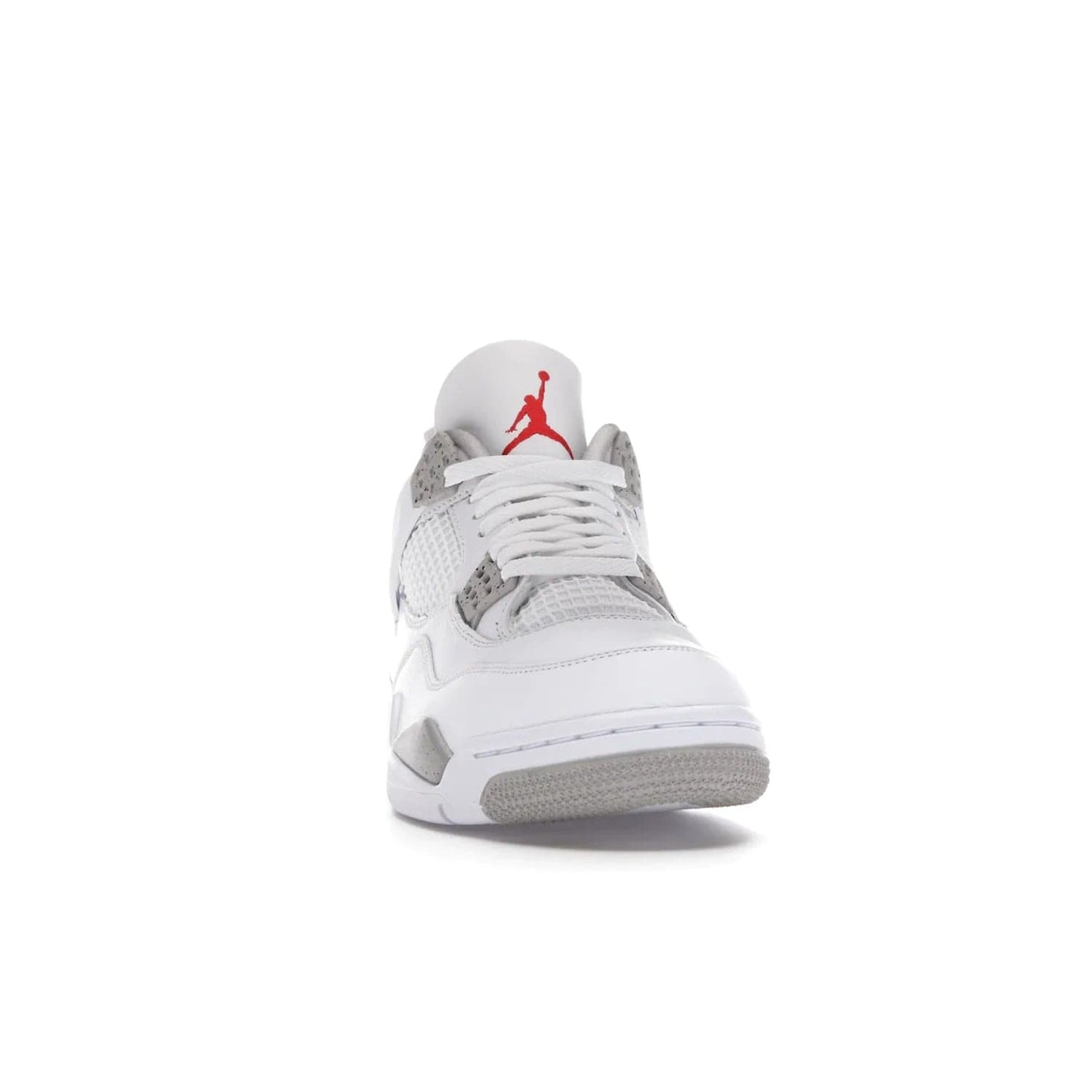 Jordan 4 Retro White Oreo (2021) - Image 9 - Only at www.BallersClubKickz.com - Update your sneaker style with the Air Jordan 4 Retro White Oreo. Limited-edition sneaker features white leather and mesh upper, Tech Grey eyelets and midsole, Jumpman logo embroidered on the tongue, and more. Released exclusively on Saturday, July 3rd.