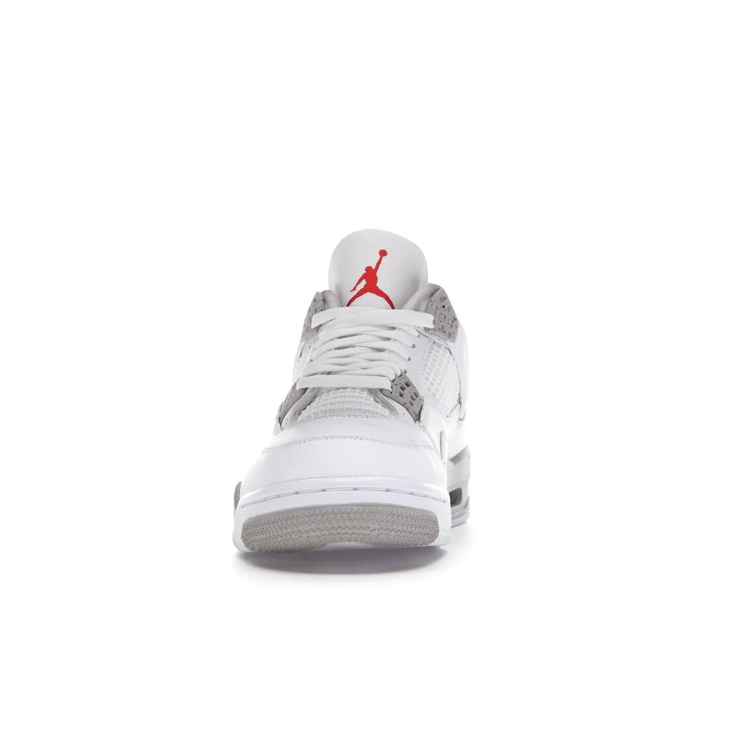 Jordan 4 Retro White Oreo (2021) - Image 11 - Only at www.BallersClubKickz.com - Update your sneaker style with the Air Jordan 4 Retro White Oreo. Limited-edition sneaker features white leather and mesh upper, Tech Grey eyelets and midsole, Jumpman logo embroidered on the tongue, and more. Released exclusively on Saturday, July 3rd.