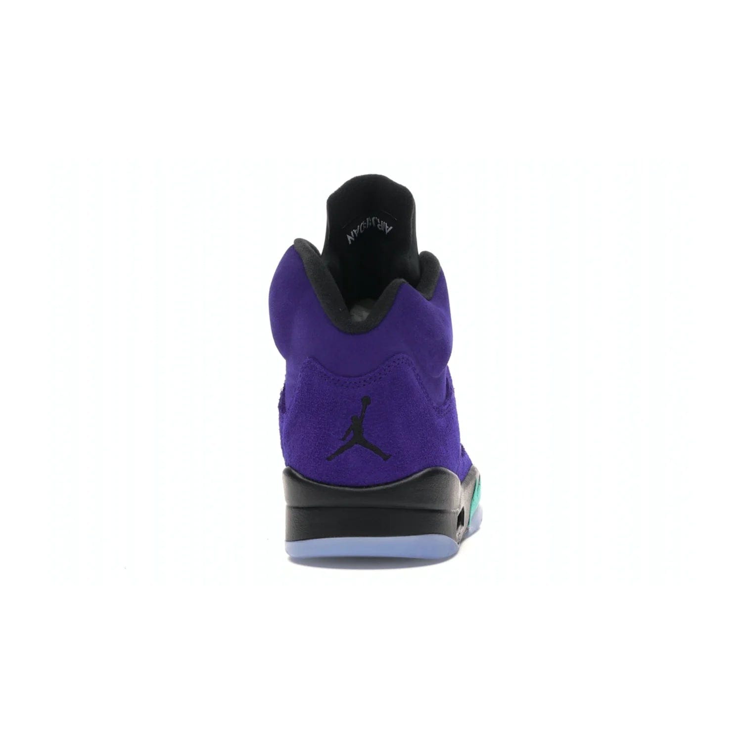 Jordan 5 Retro Alternate Grape - Image 28 - Only at www.BallersClubKickz.com - Bring the classic Jordan 5 Retro Alternate Grape to your sneaker collection! Featuring a purple suede upper, charcoal underlays, green detailing, and an icy and green outsole. Releasing for the first time since 1990, don't miss this chance to add a piece of sneaker history to your collection.
