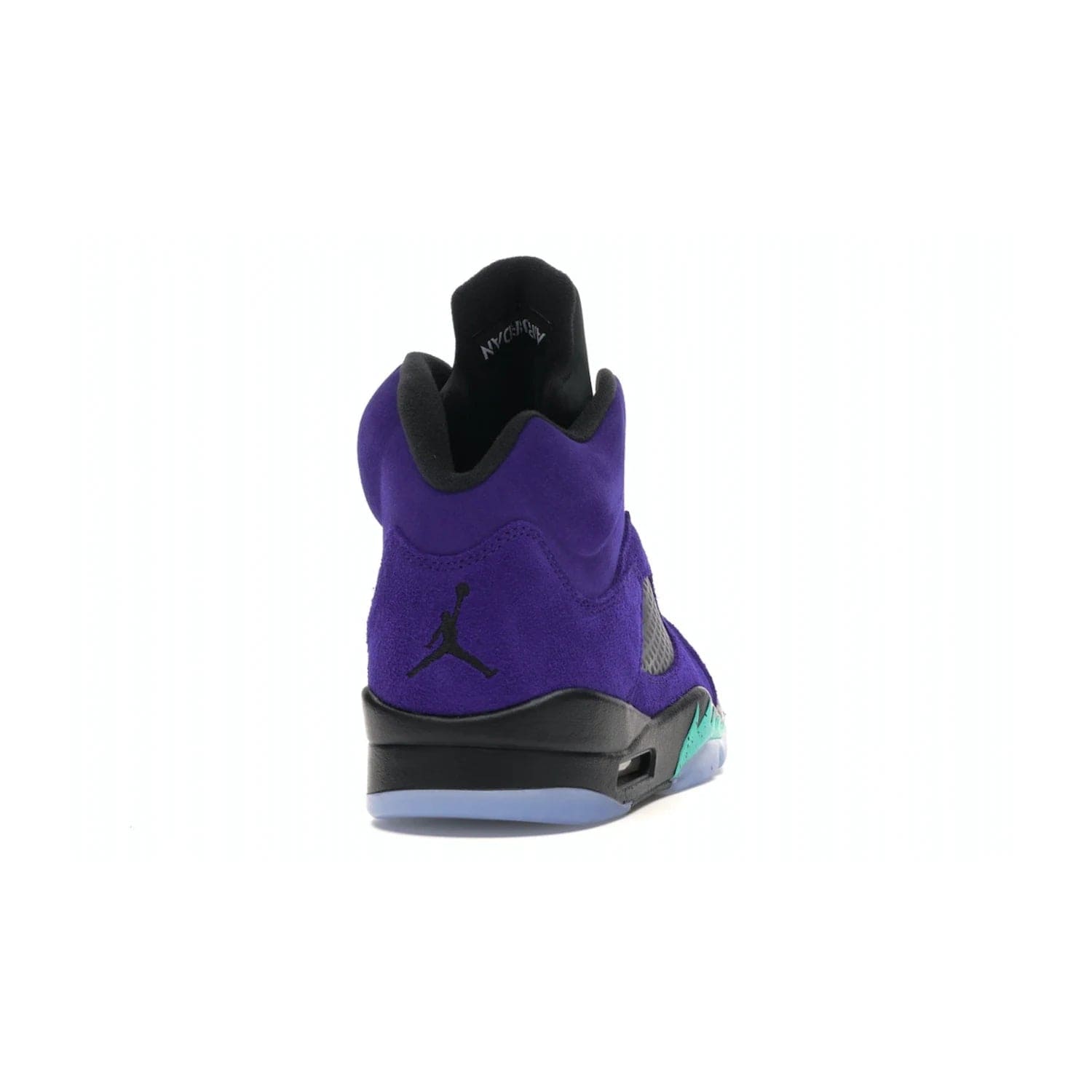 Jordan 5 Retro Alternate Grape - Image 29 - Only at www.BallersClubKickz.com - Bring the classic Jordan 5 Retro Alternate Grape to your sneaker collection! Featuring a purple suede upper, charcoal underlays, green detailing, and an icy and green outsole. Releasing for the first time since 1990, don't miss this chance to add a piece of sneaker history to your collection.