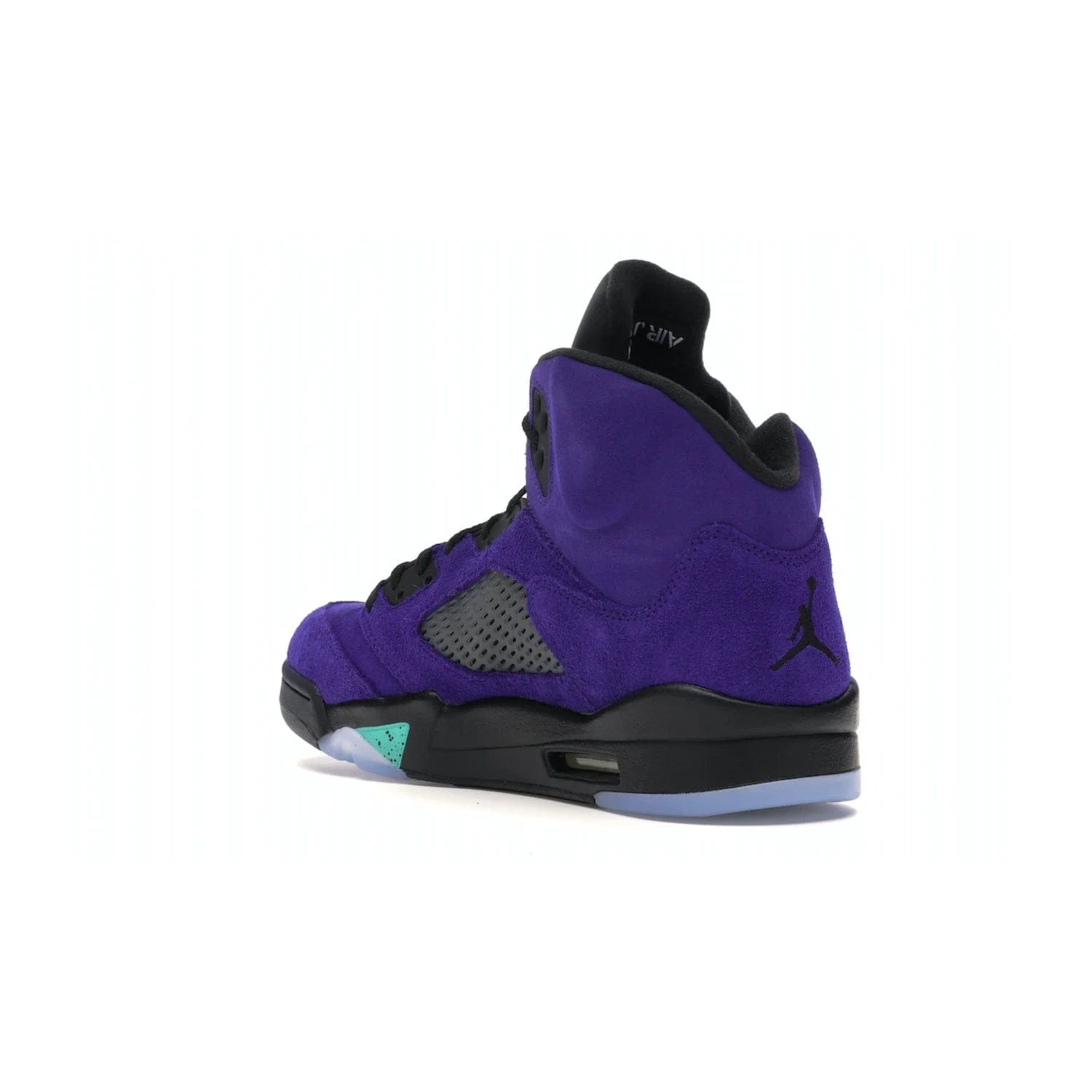 Jordan 5 Retro Alternate Grape - Image 24 - Only at www.BallersClubKickz.com - Bring the classic Jordan 5 Retro Alternate Grape to your sneaker collection! Featuring a purple suede upper, charcoal underlays, green detailing, and an icy and green outsole. Releasing for the first time since 1990, don't miss this chance to add a piece of sneaker history to your collection.